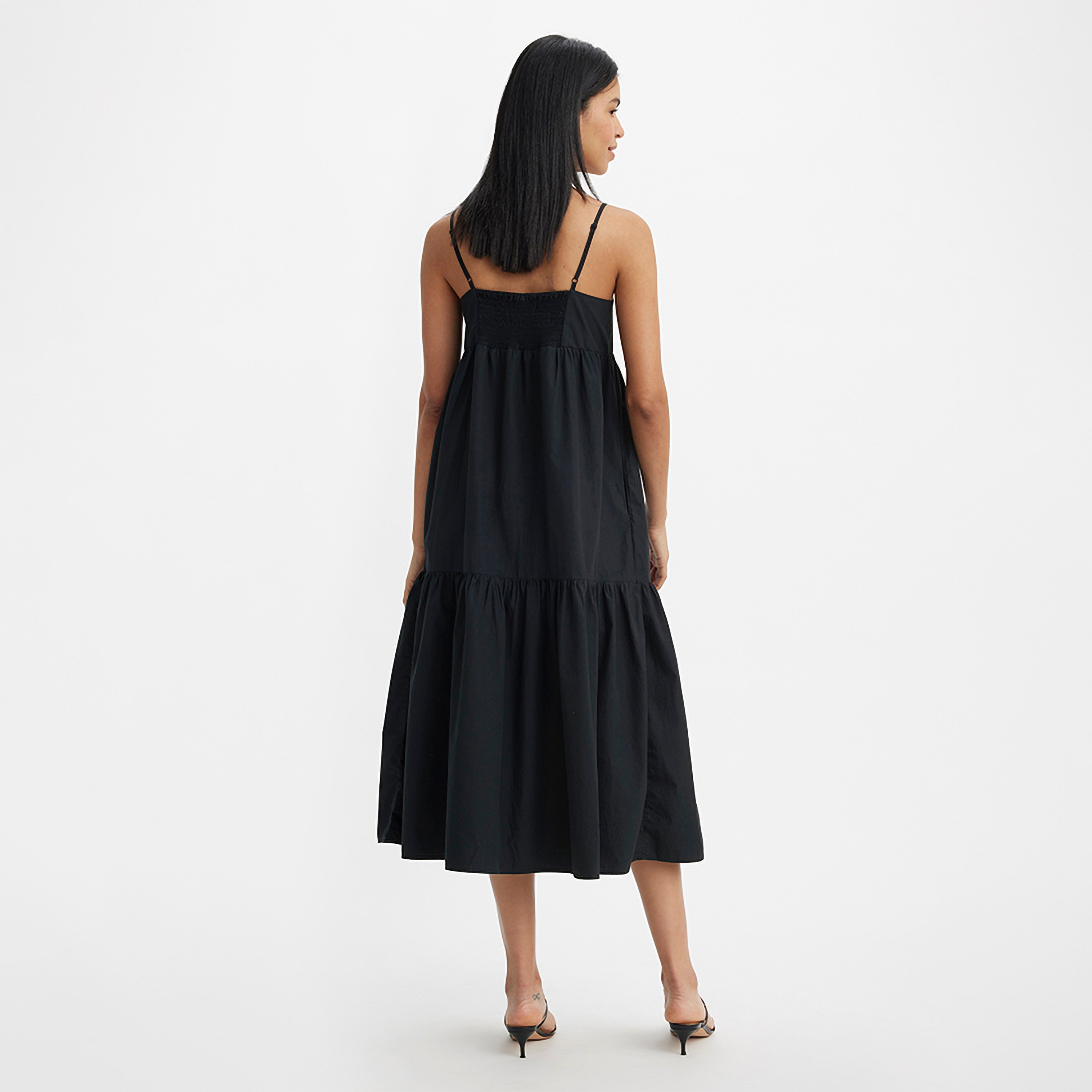 Levi's Smocked Shoulder Strap Tiered Midi Dress-women-clothing-dresses-image-3