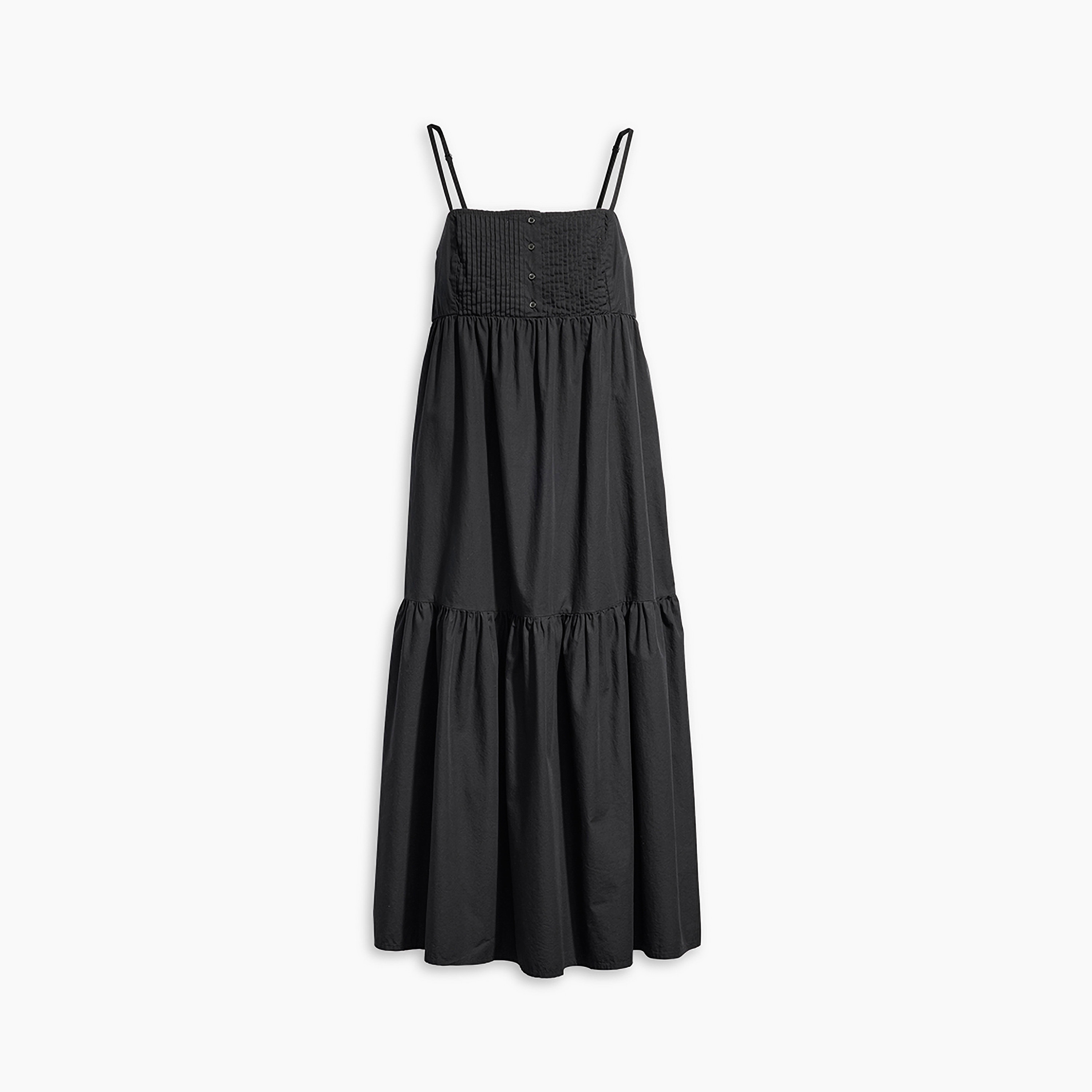 Levi's Smocked Shoulder Strap Tiered Midi Dress-women-clothing-dresses-image-4
