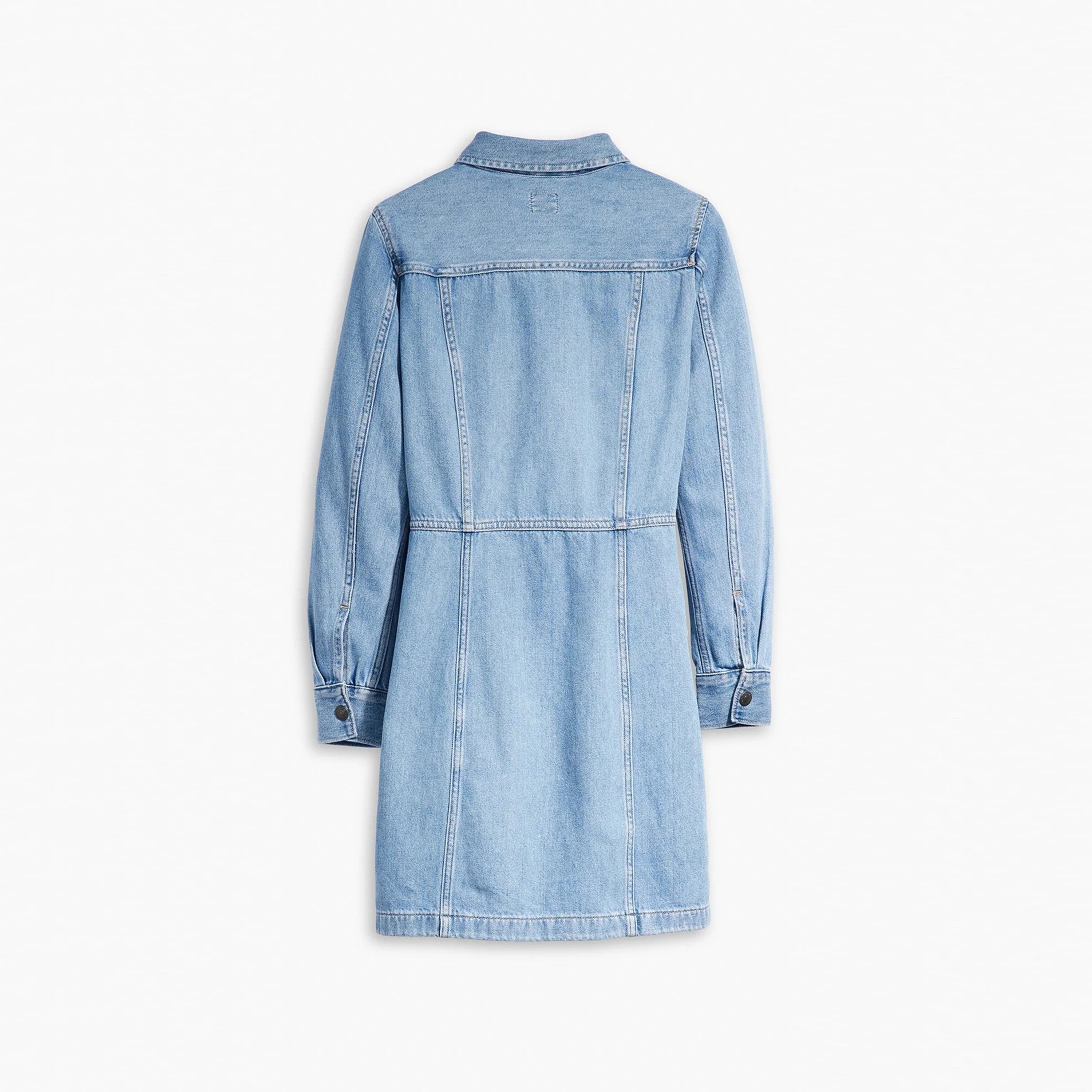 Levi's Blue Denim Women's Mini Shirt Dress-women-clothing-dresses-image-4