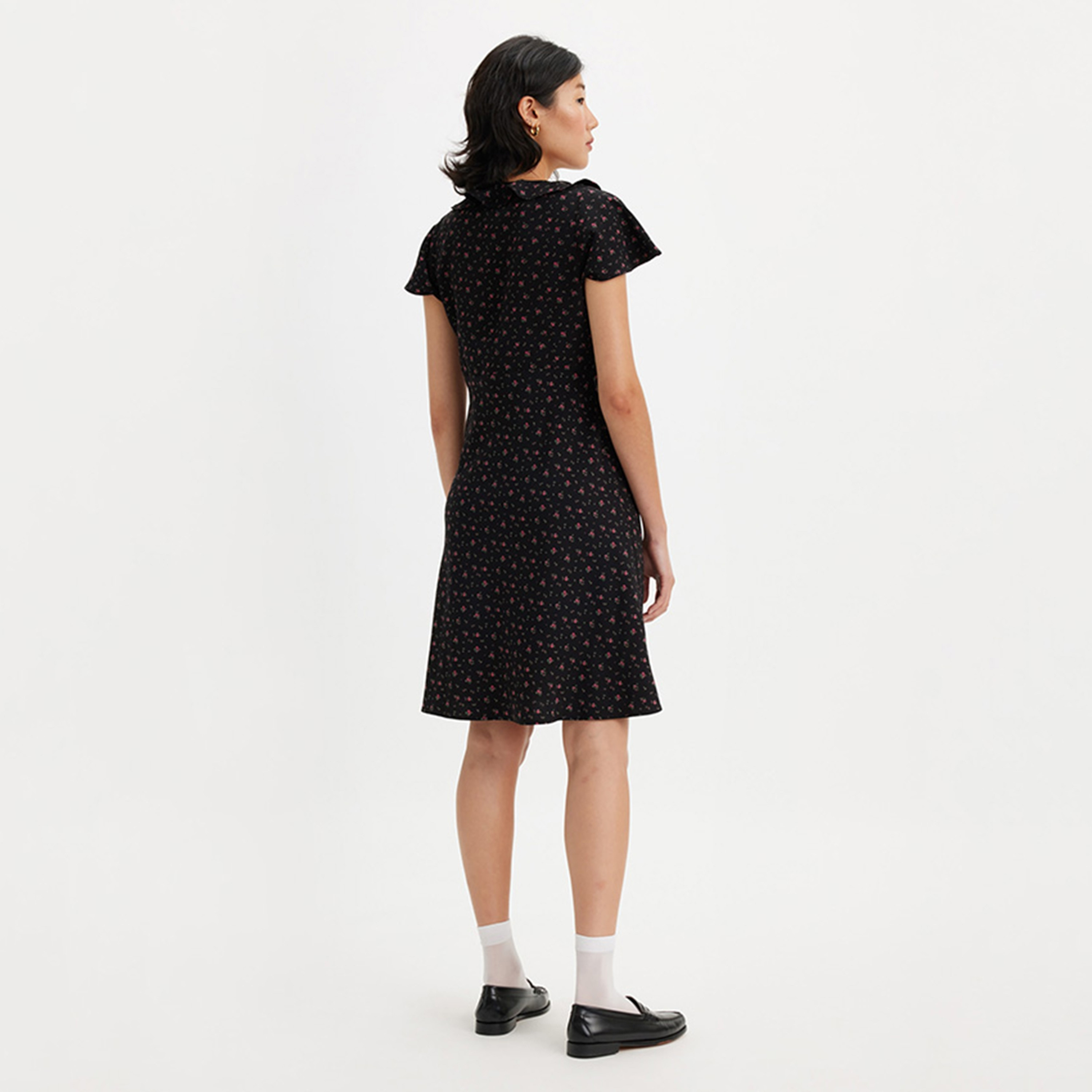 Levi's Black Floral A-Line Mini Women's Dress-women-clothing-dresses-image-2