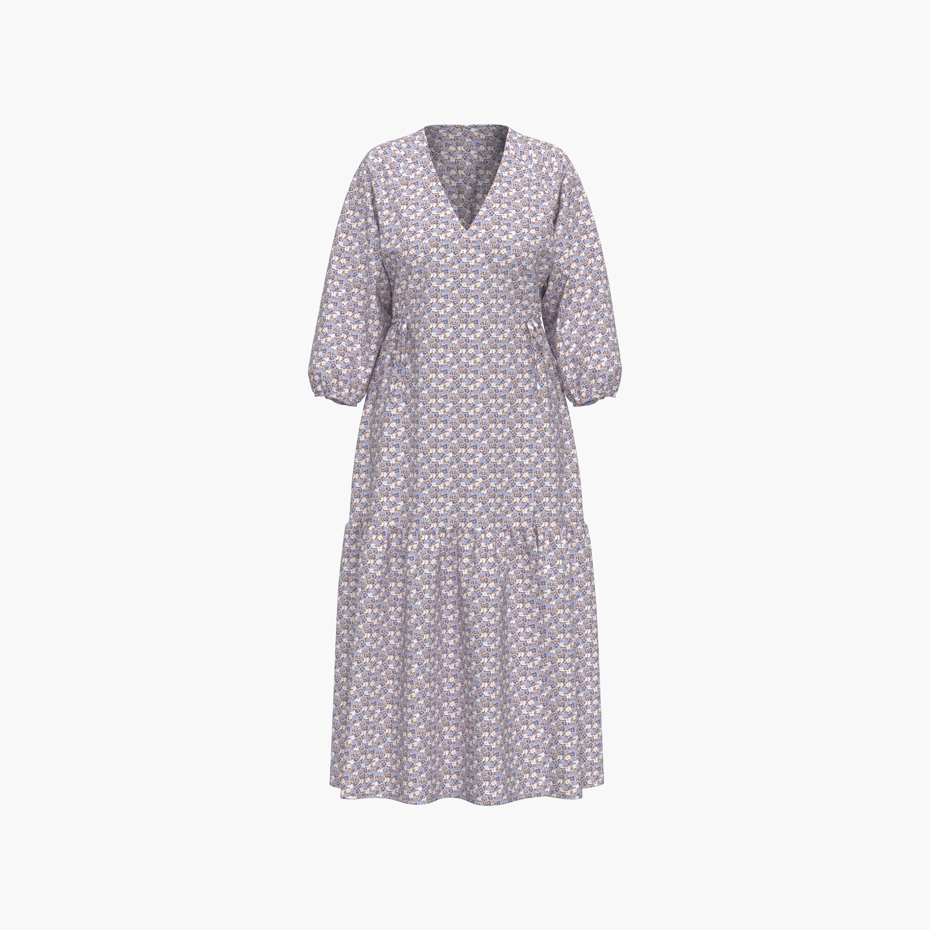 Levi's Purple Floral Wrap Midi Dress-women-clothing-dresses-image-3