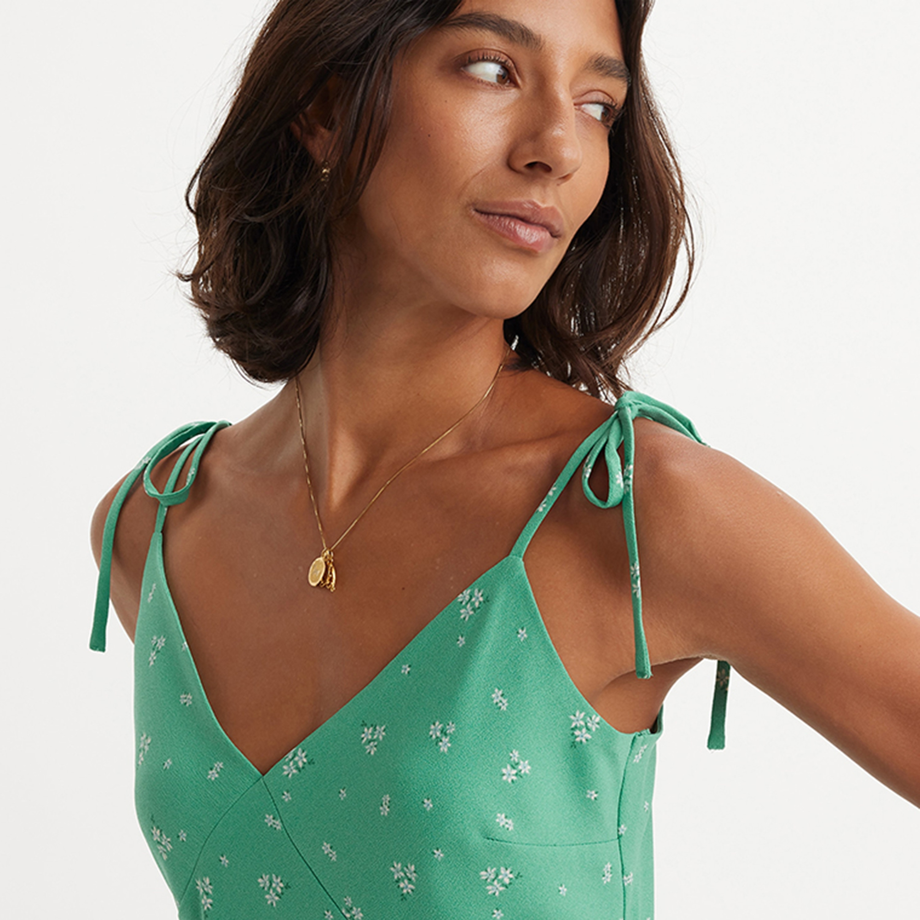 Levi's Green Floral A-Line Midi Women's Dress-women-clothing-dresses-image-3