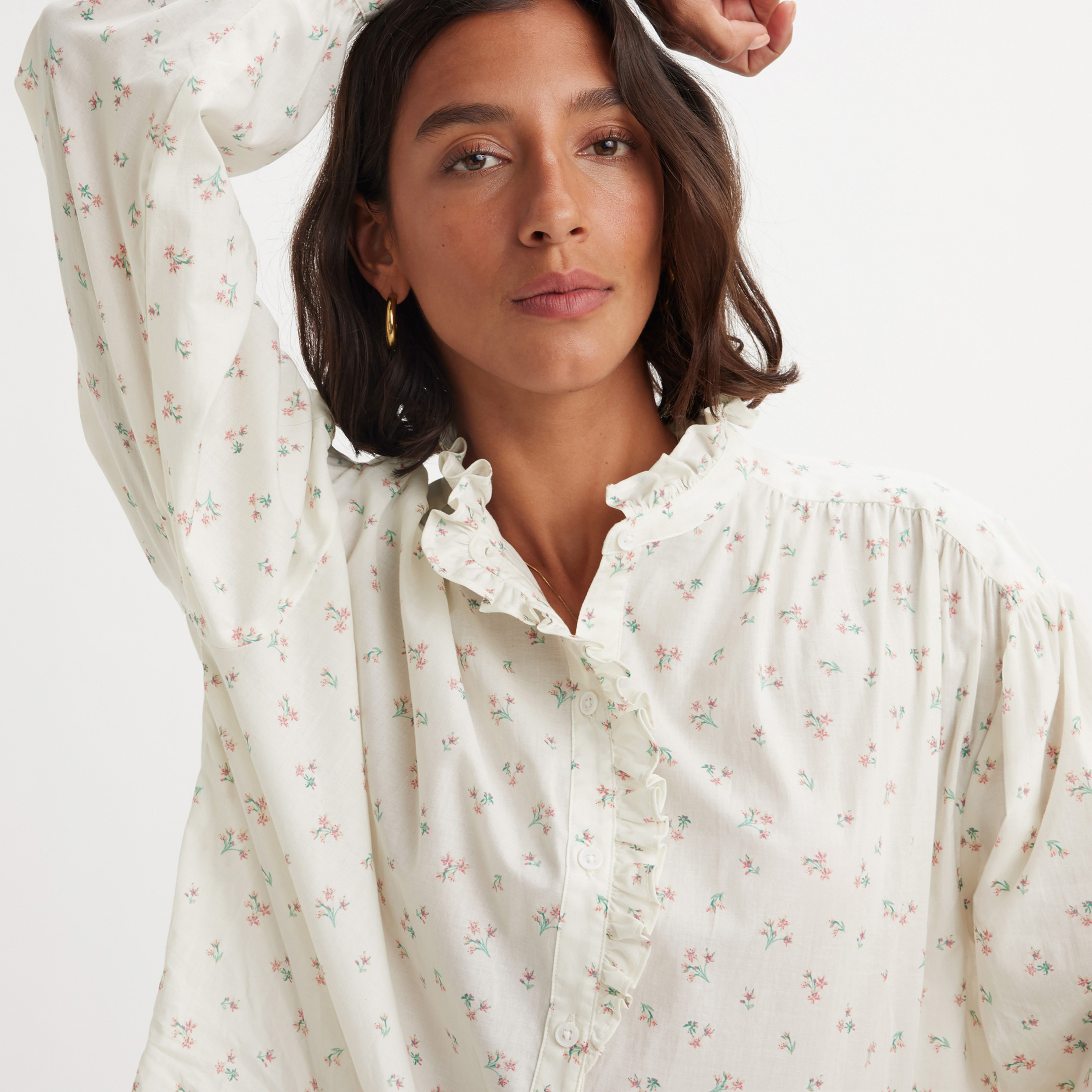 Levi's Floral Ruffle Neck Long Sleeves Top-women-clothing-shirtsandblouses-blouses-image-2