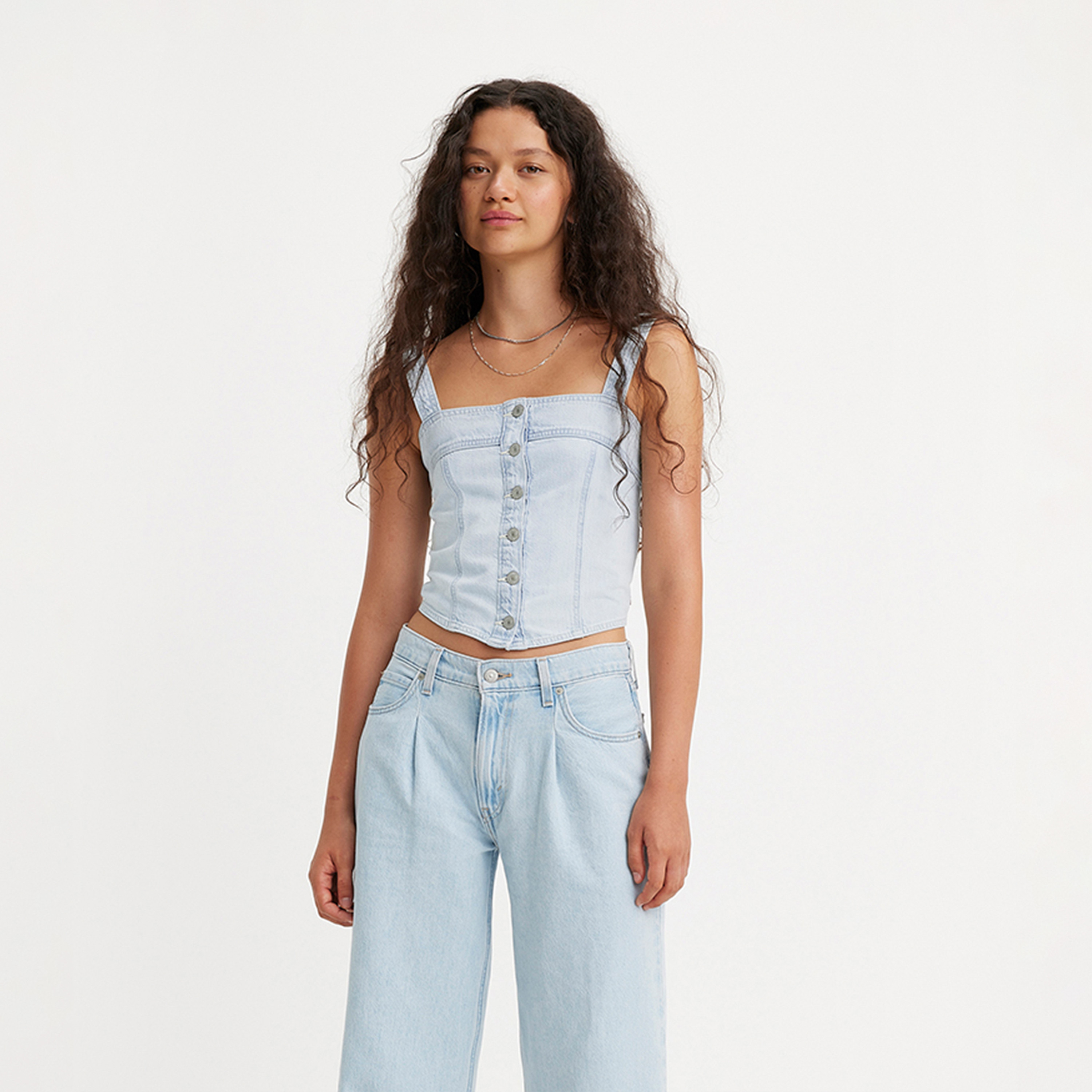 Levi's Women's Buttoned Square Neck Sleeveless Tank Tops-women-clothing-shirtsandblouses-blouses-image-1