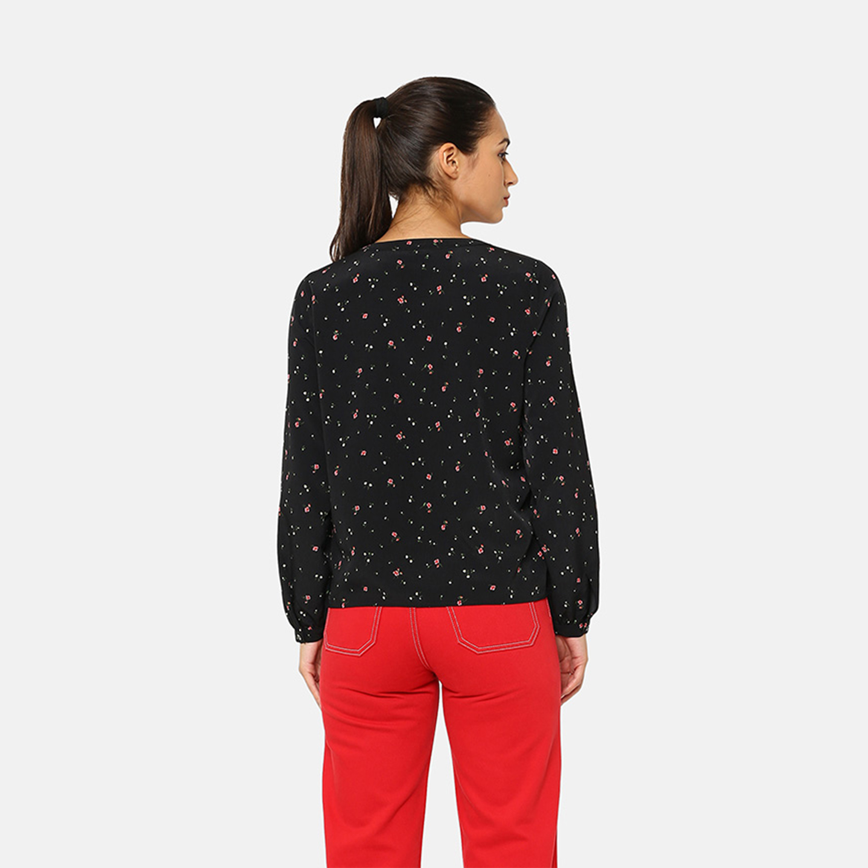 Levi's Women's Floral V-neck Long Sleeves Blouses-women-clothing-shirtsandblouses-blouses-image-3