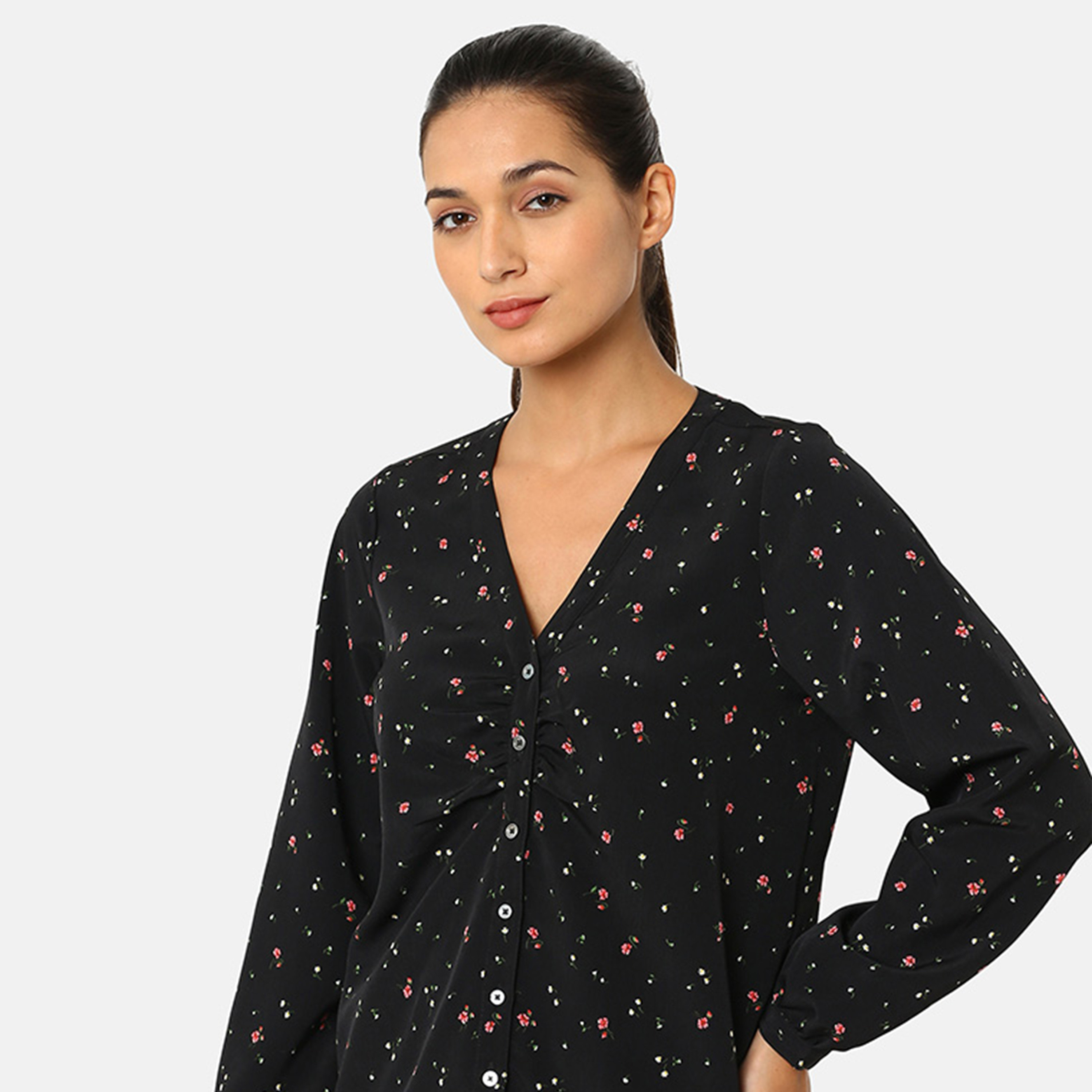 Levi's Women's Floral V-neck Long Sleeves Blouses-women-clothing-shirtsandblouses-blouses-image-4