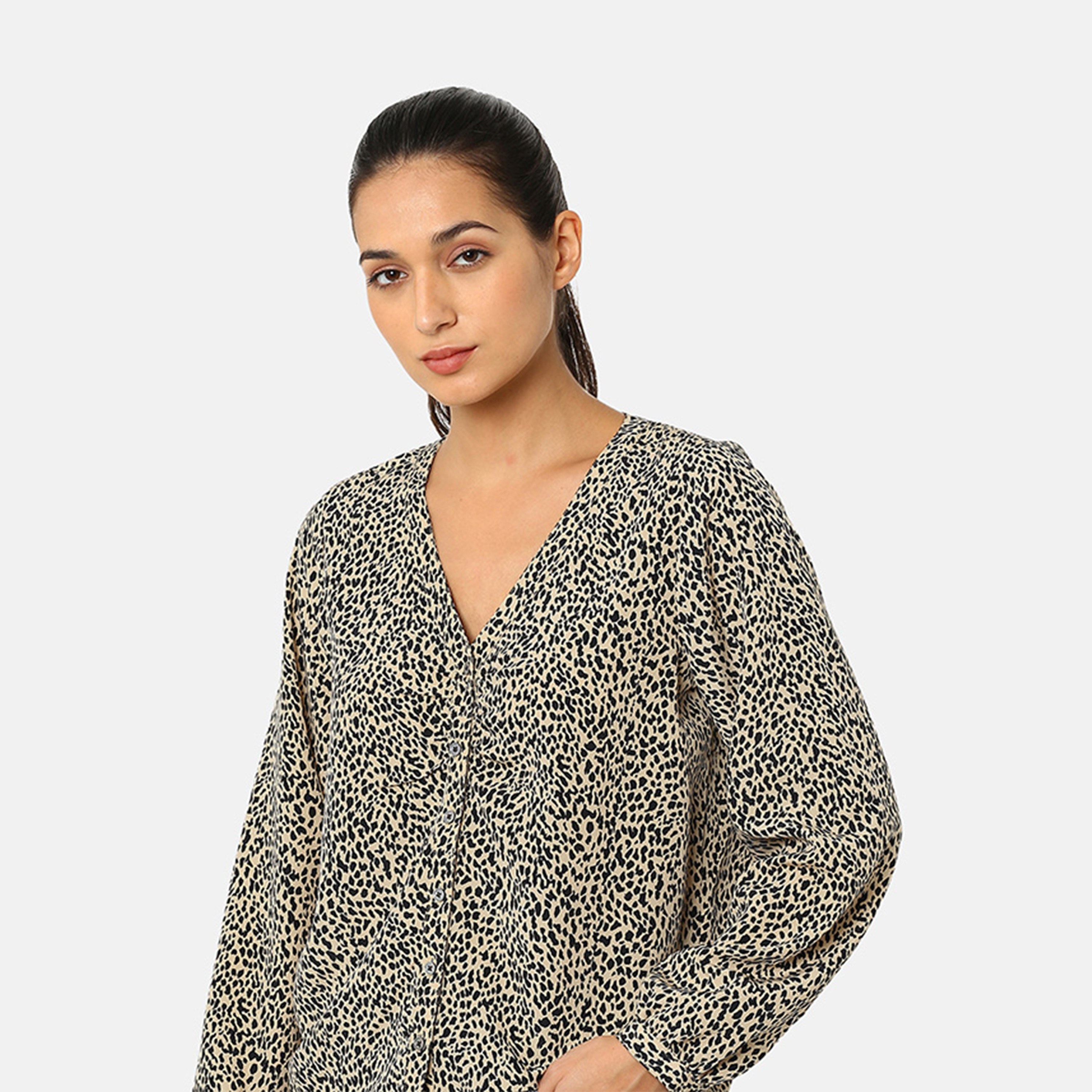 Levi's Women's Animal Print V-neck Long Sleeves Blouses-women-clothing-shirtsandblouses-blouses-image-3