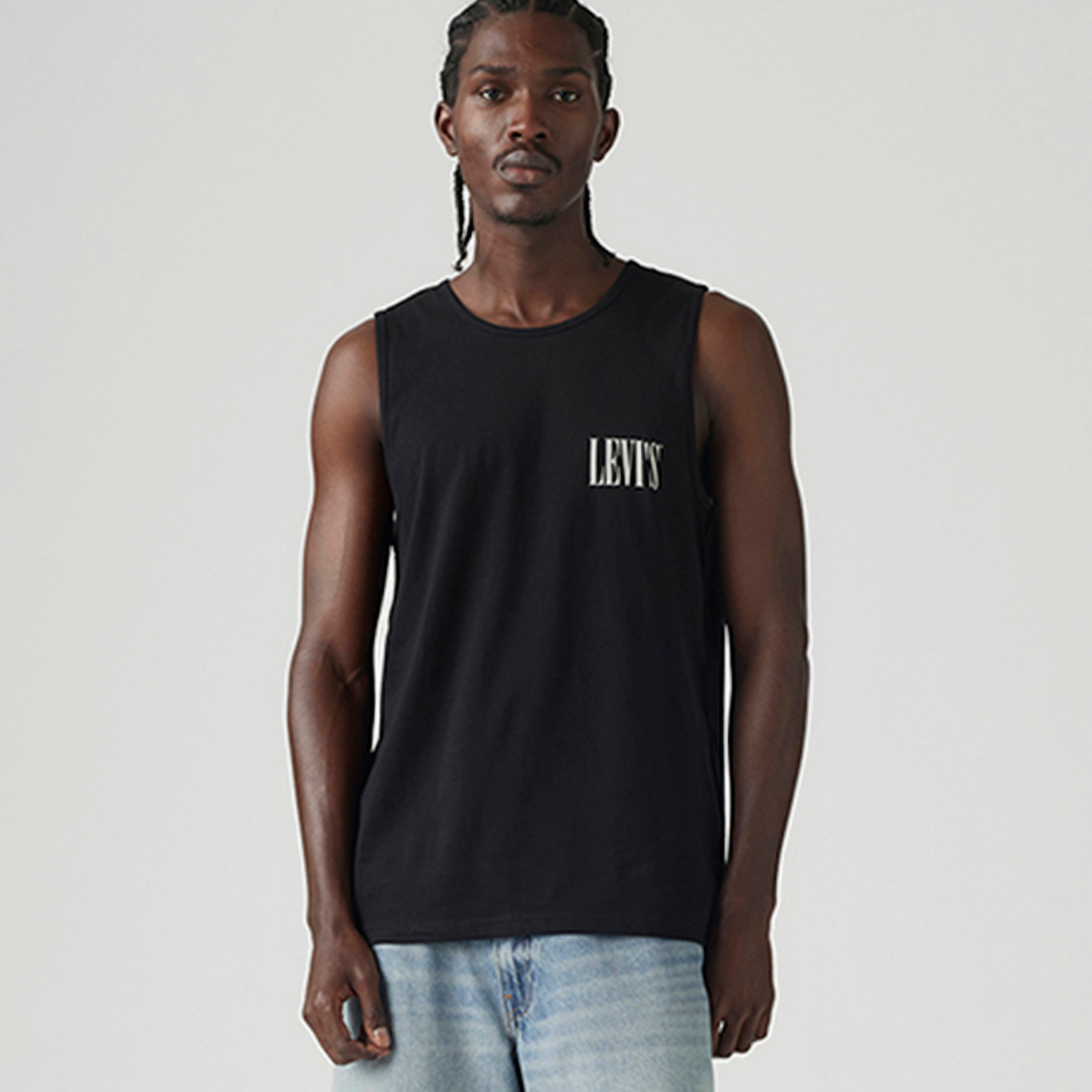 تي شيرت رجالي بدون أكمام بياقة دائرية سادة من ليفايس-men-clothing-tshirtsandpolos-tshirts-image-1