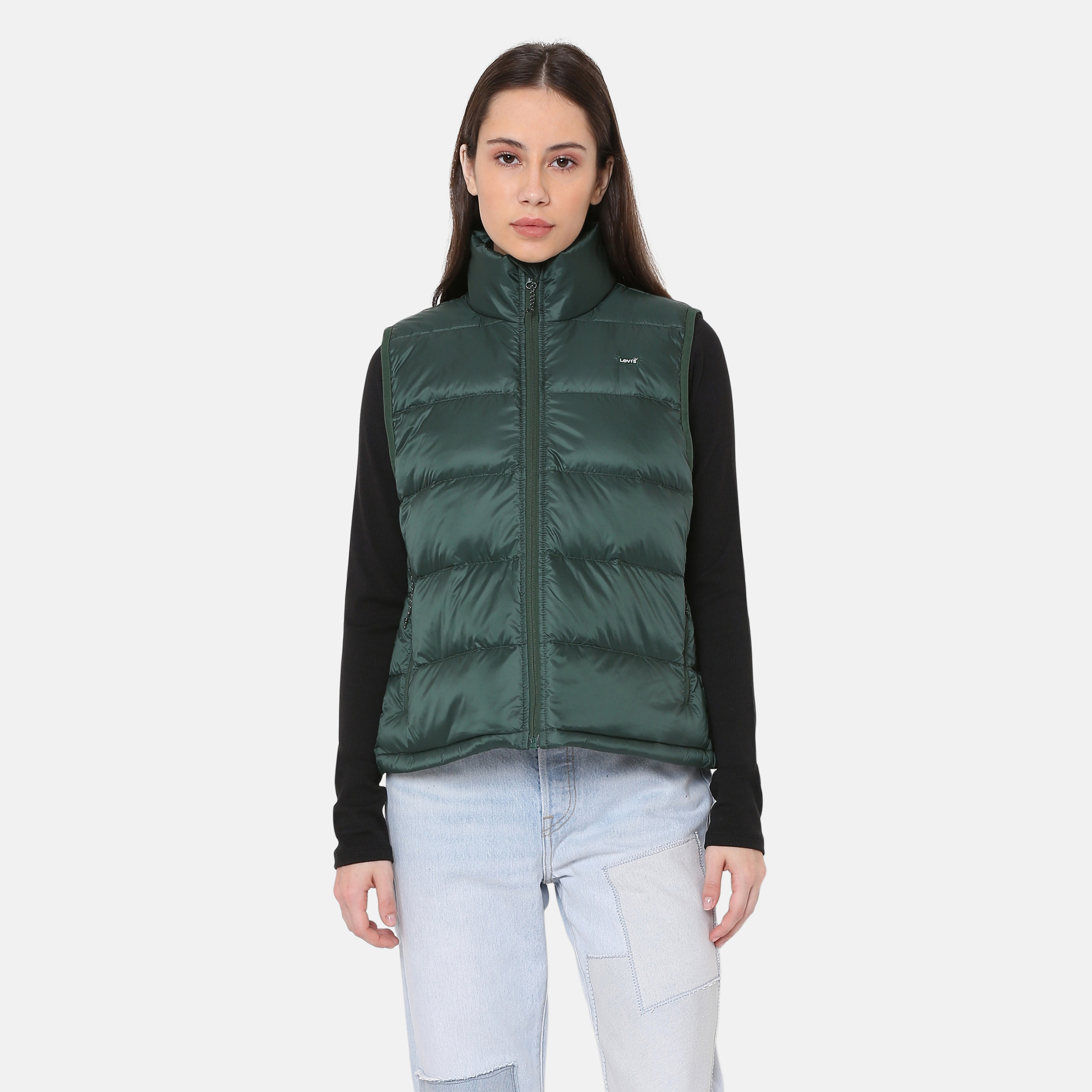 Levi's Quilted High Neck Women's Vest Puffer Jackets-women-winterwear-coatsandjackets-jackets-image-1