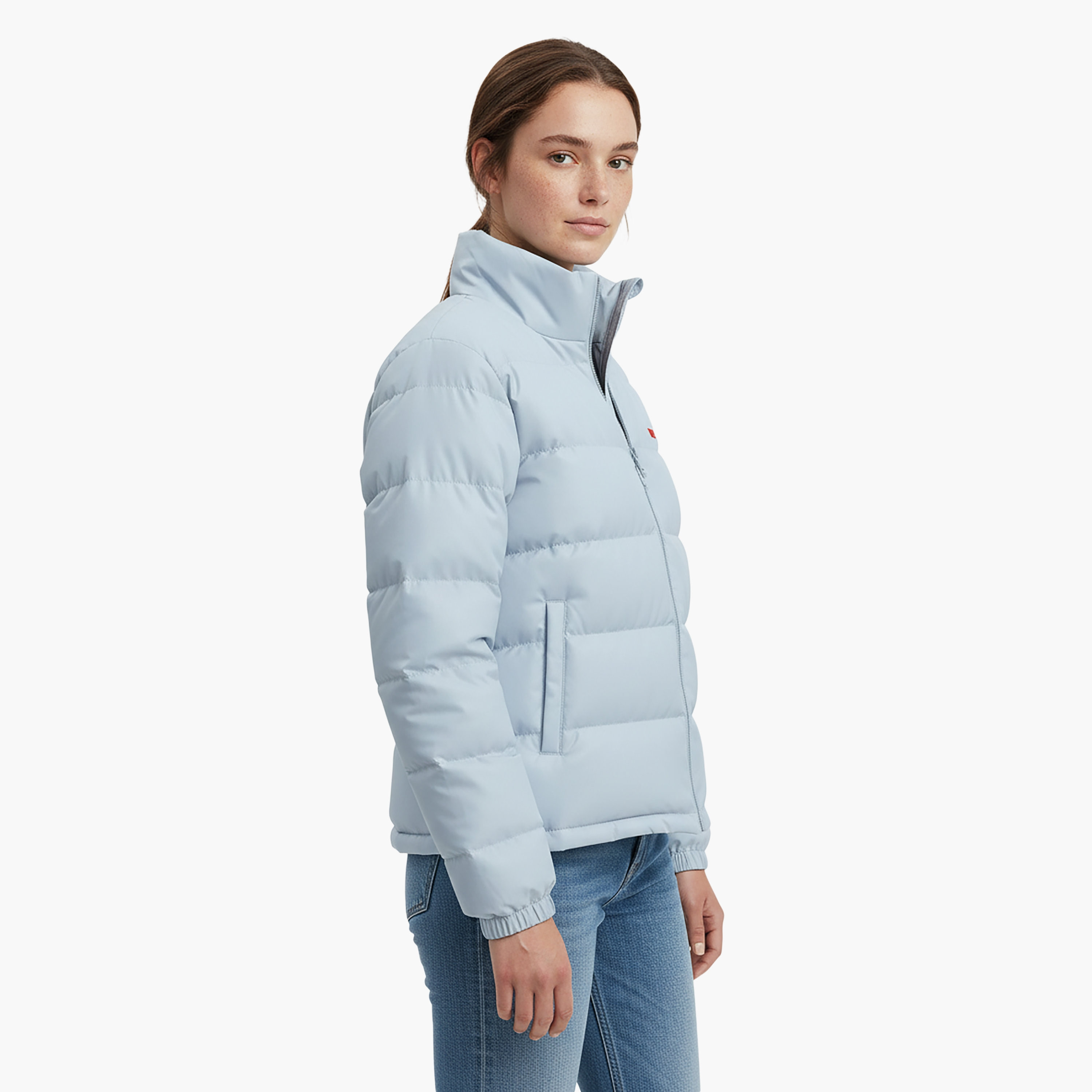 Levi's Textured High Neck Long Sleeves Women's Puffer Jacket-women-clothing-coatsandjackets-jackets-image-3