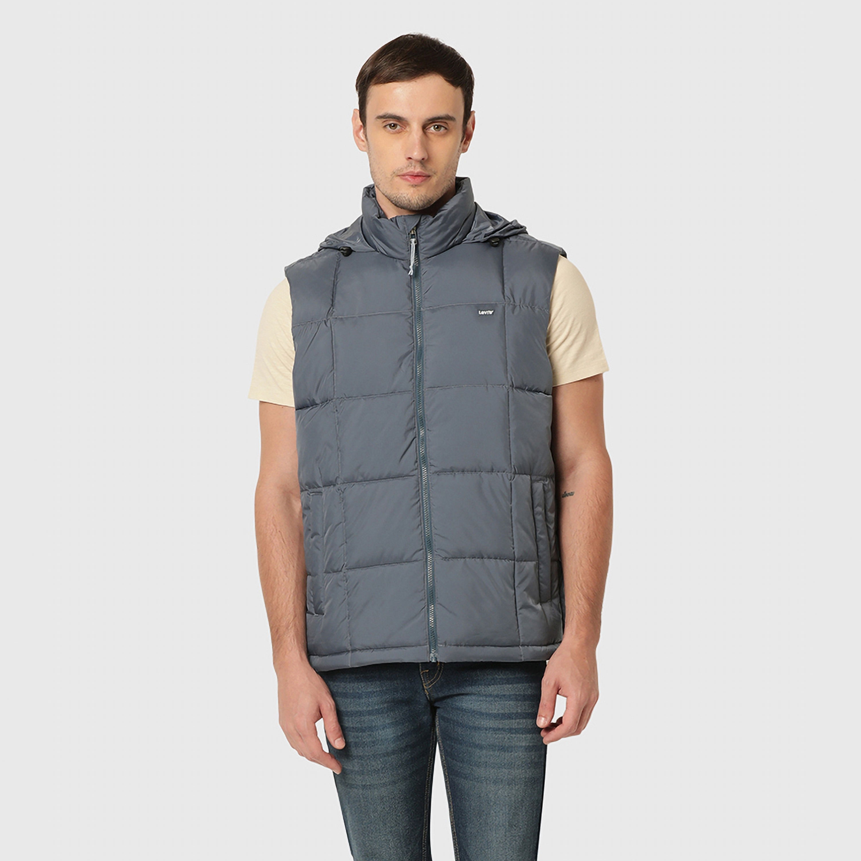Levi's Plain Hooded Neck Sleeveless Men's Gilet Jacket-men-clothing-jacketsandblazers-jackets-image-1