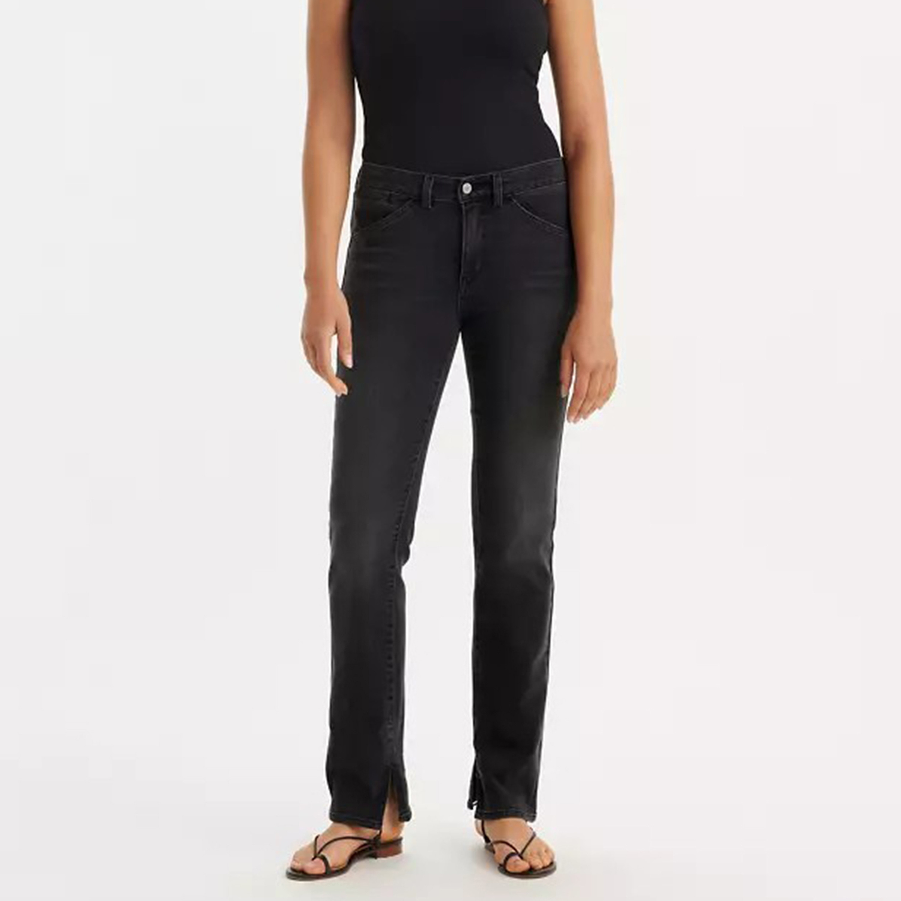 جينز341 للنساء بقصة مستقيمة بخمسة جيوب مقاس 30 رمادي من ليفايس-women-clothing-bottoms-jeans-image-1