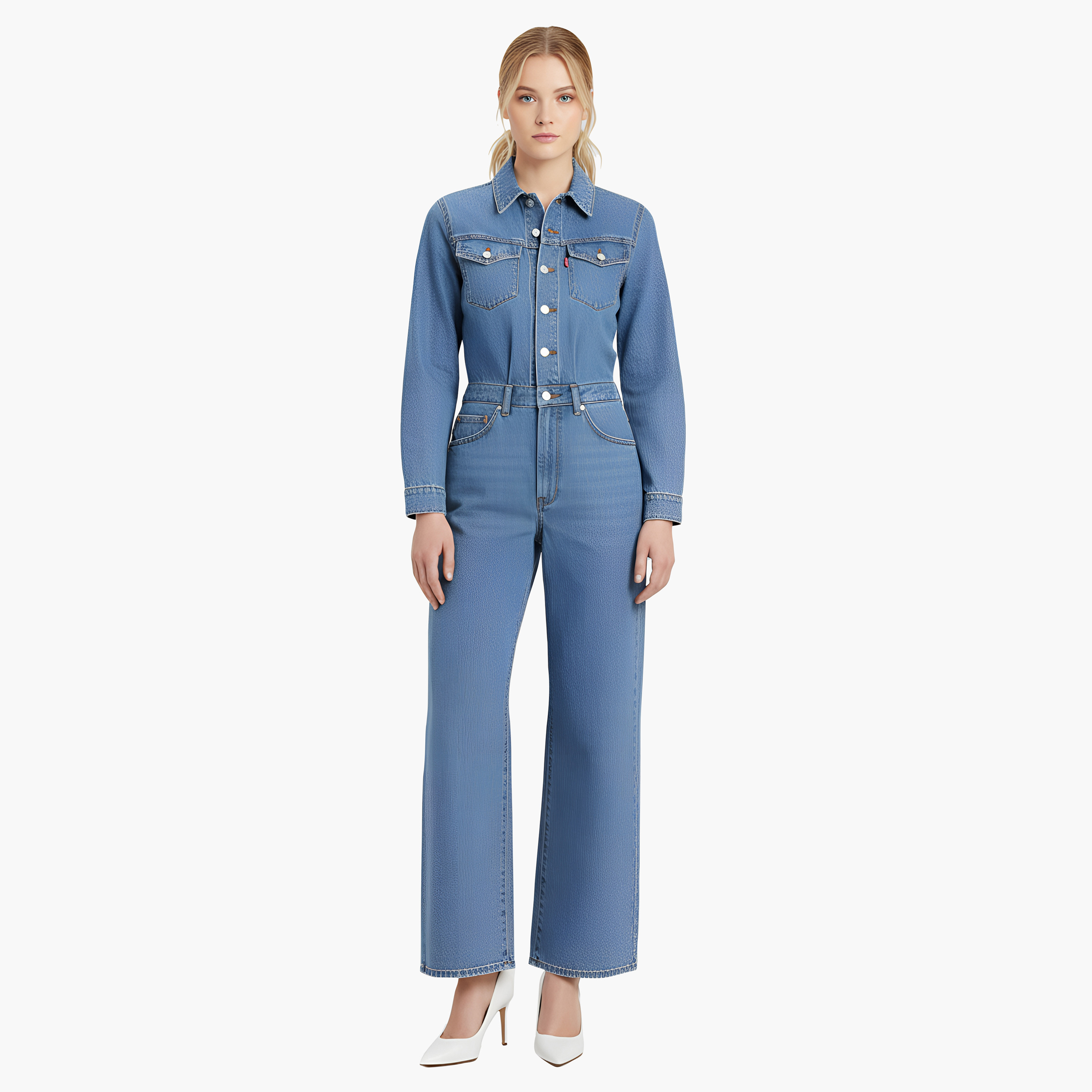 جامبسوت دنيم حريمي، أزرق من ليفايس-women-clothing-jumpsuits-image-1