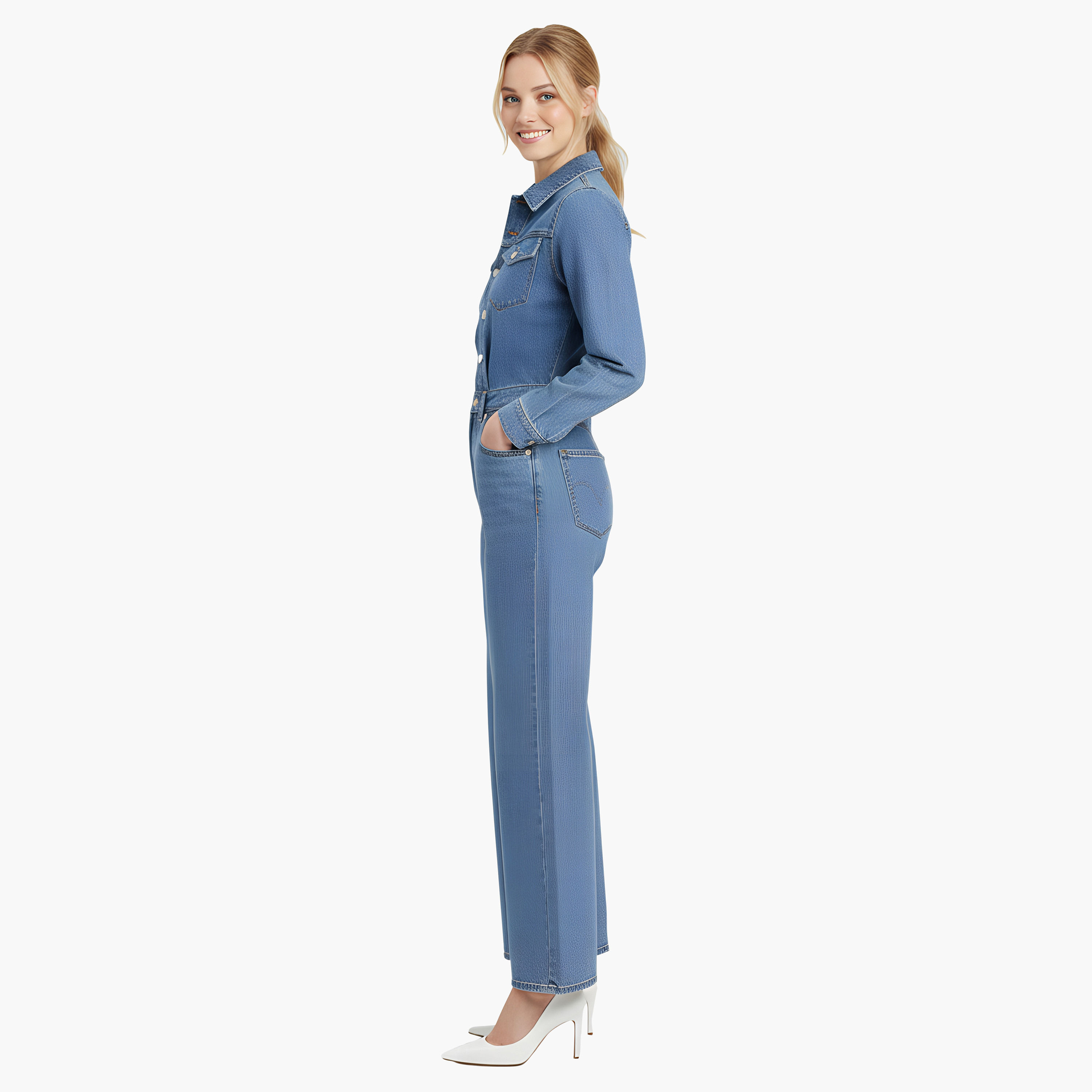 جامبسوت دنيم حريمي، أزرق من ليفايس-women-clothing-jumpsuits-image-2