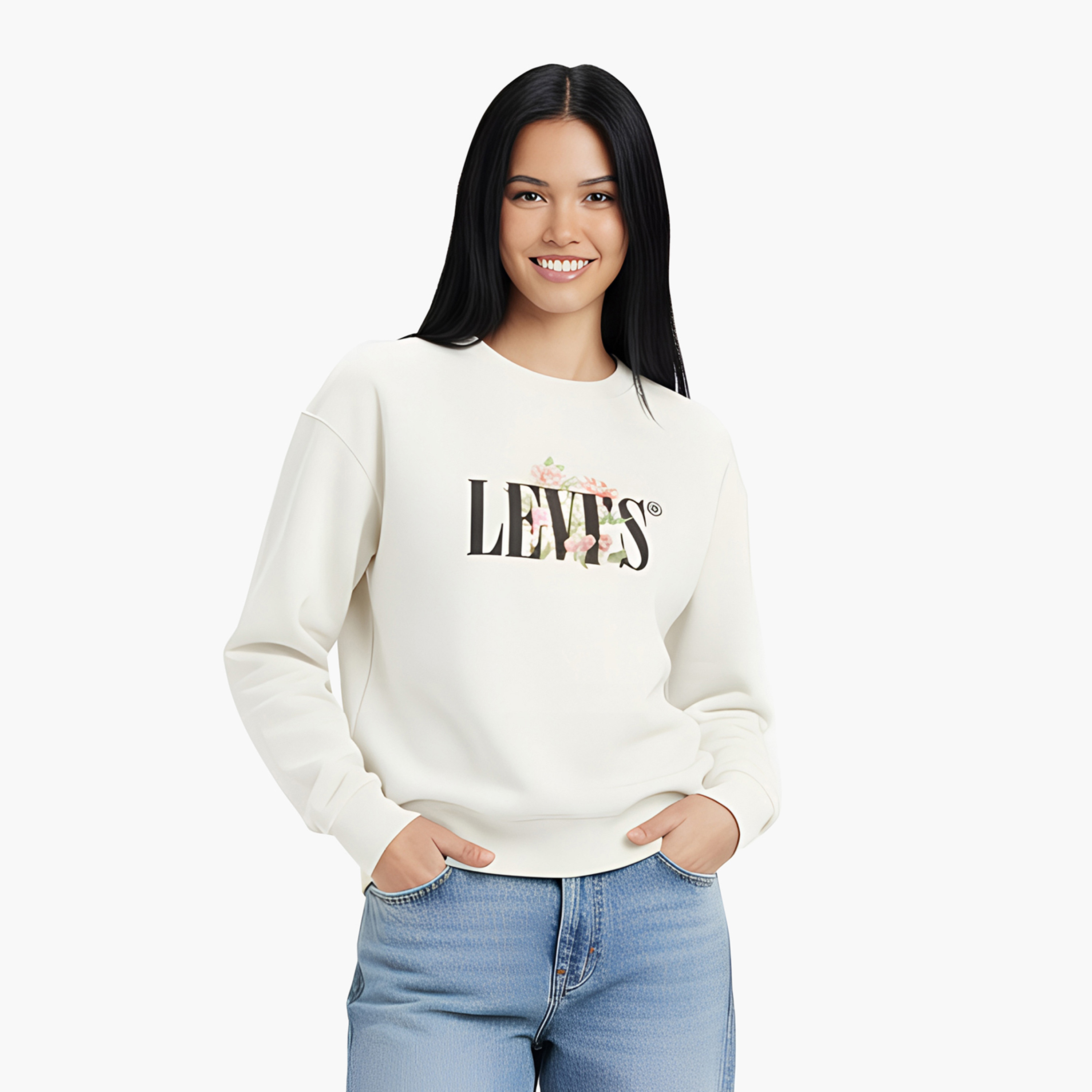 Levi's Logo Crew Neck Long Sleeves Women's Sweatshirt-women-clothing-hoodiesandsweatshirts-sweatshirts-image-1