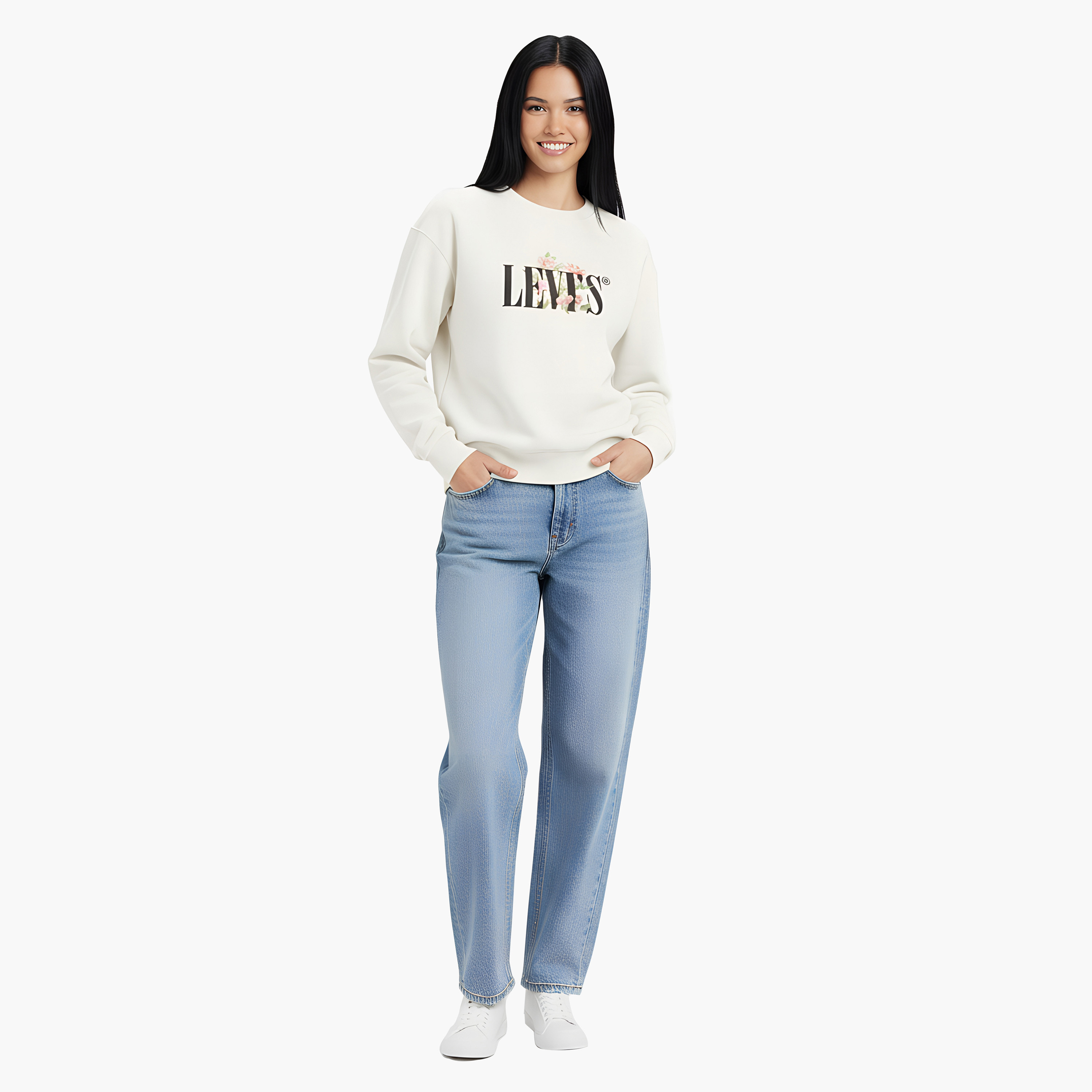 Levi's Logo Crew Neck Long Sleeves Women's Sweatshirt-women-clothing-hoodiesandsweatshirts-sweatshirts-image-2