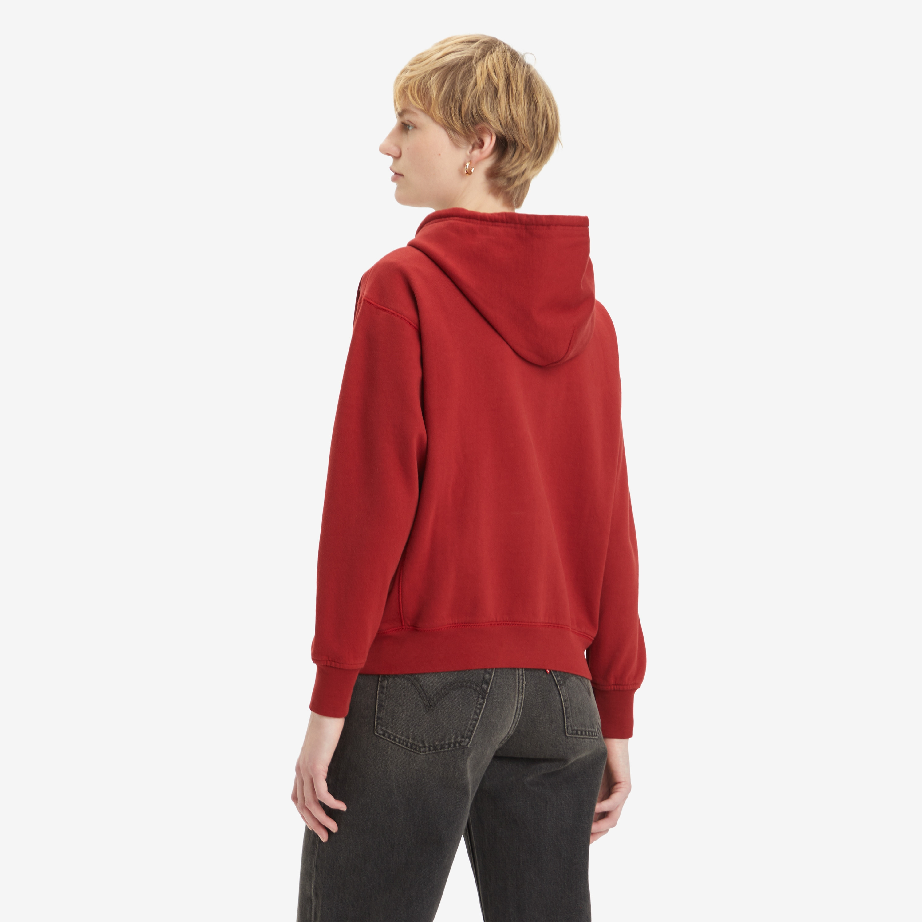 Levi's Applique Hooded Neck Long Sleeves Women's Zip-Through Hoodie-women-clothing-hoodiesandsweatshirts-hoodies-image-2