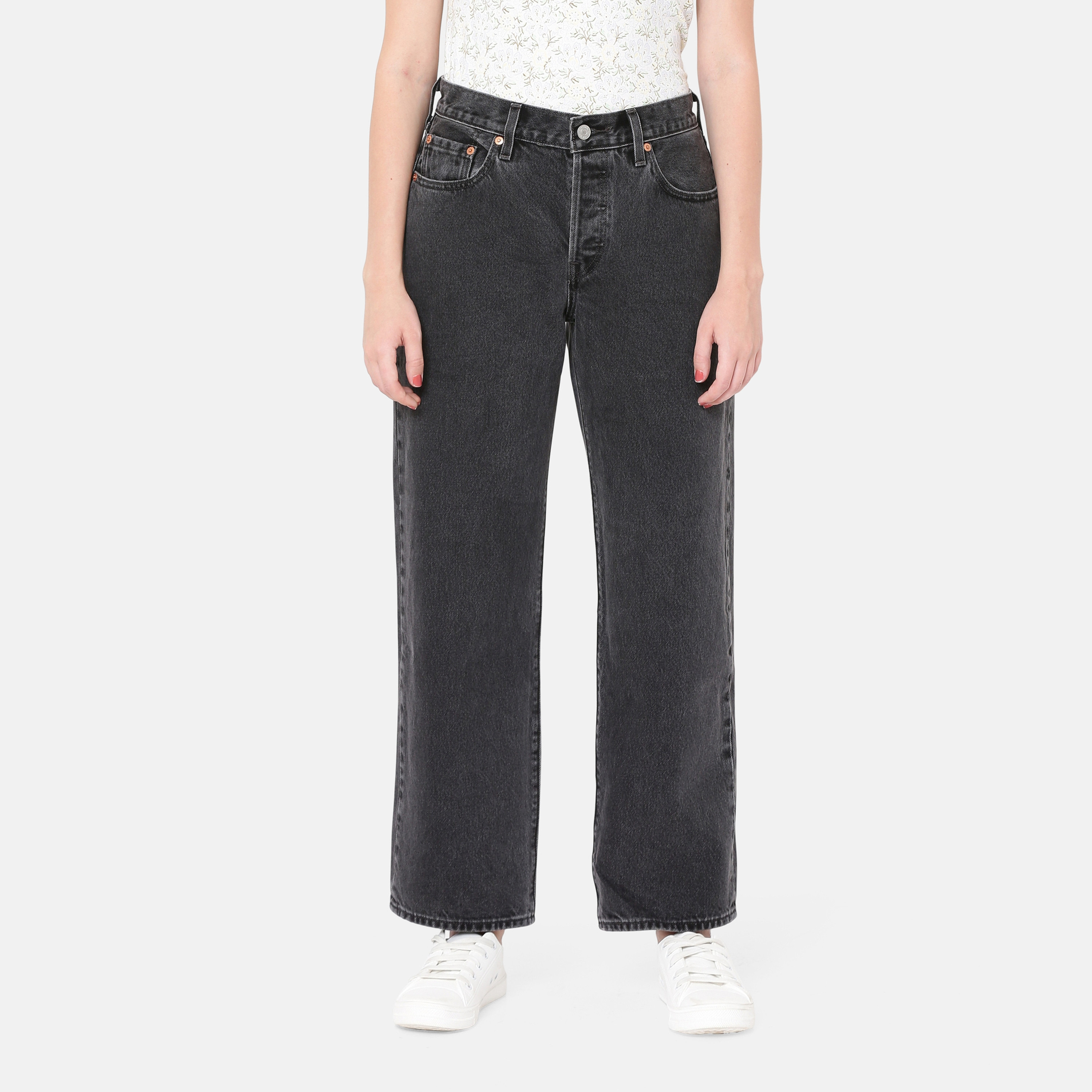 Levi's 501 90S Ankle Regular Fit Black 5 Pockets Women's Jeans-women-clothing-bottoms-jeans-image-1