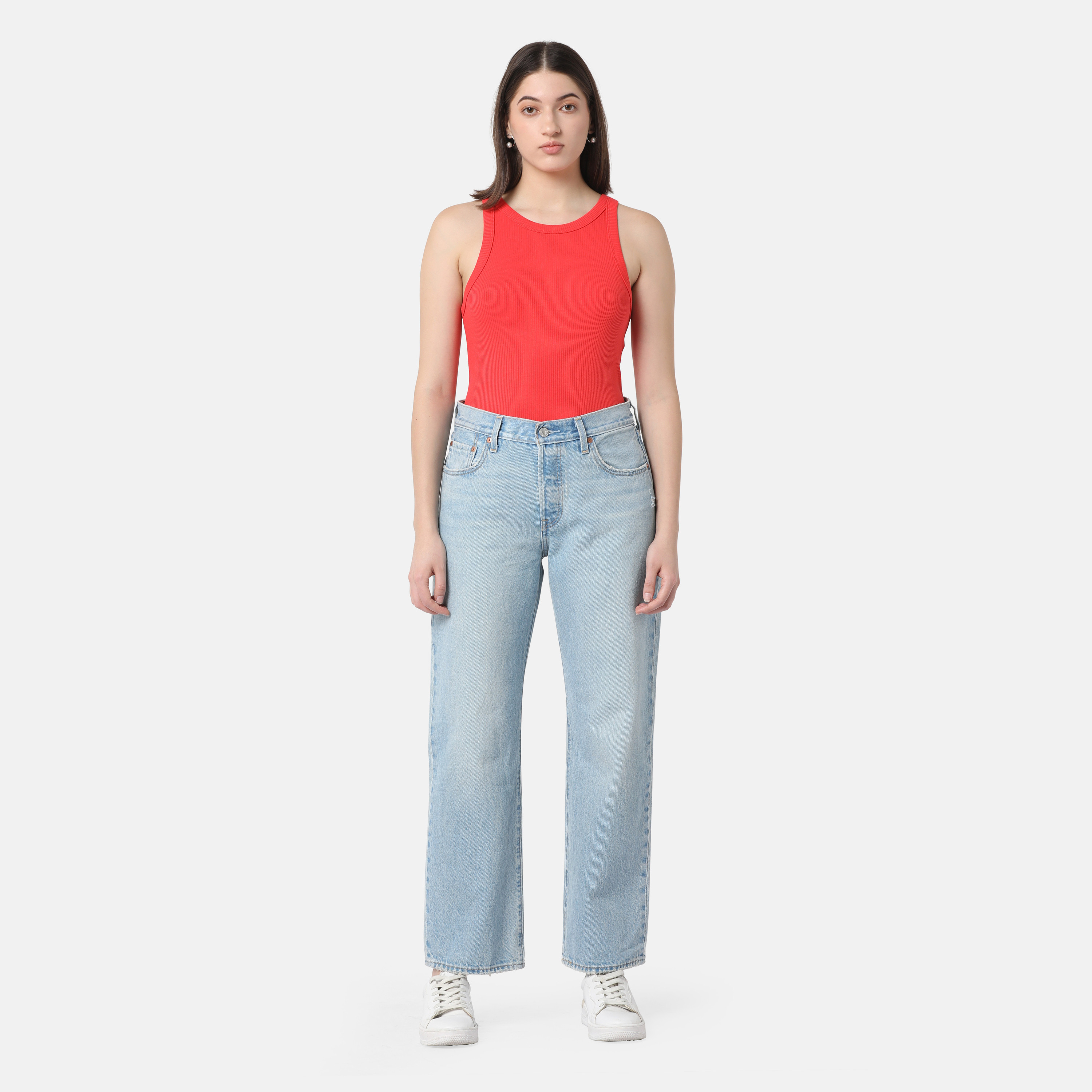 جينز نسائي من Levi's 501 90S بقصة عادية نيلي و5 جيوب للكاحل-women-clothing-bottoms-jeans-image-2