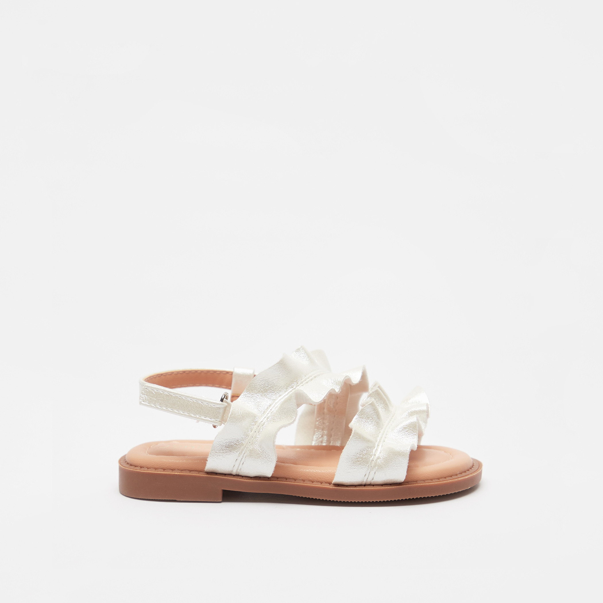 Frill hot sale flat sandals