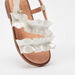 Juniors Frill Detail Flat Sandals with Hook and Loop Closure-Girl%27s Sandals-thumbnail-3