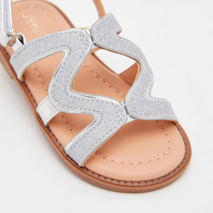 Juniors Glitter Sandals with Hook and Loop Closure-Baby Girl%27s Sandals-image-3
