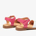 Juniors Textured Flat Sandals with Hook and Loop Closure-Girl%27s Sandals-thumbnailMobile-2