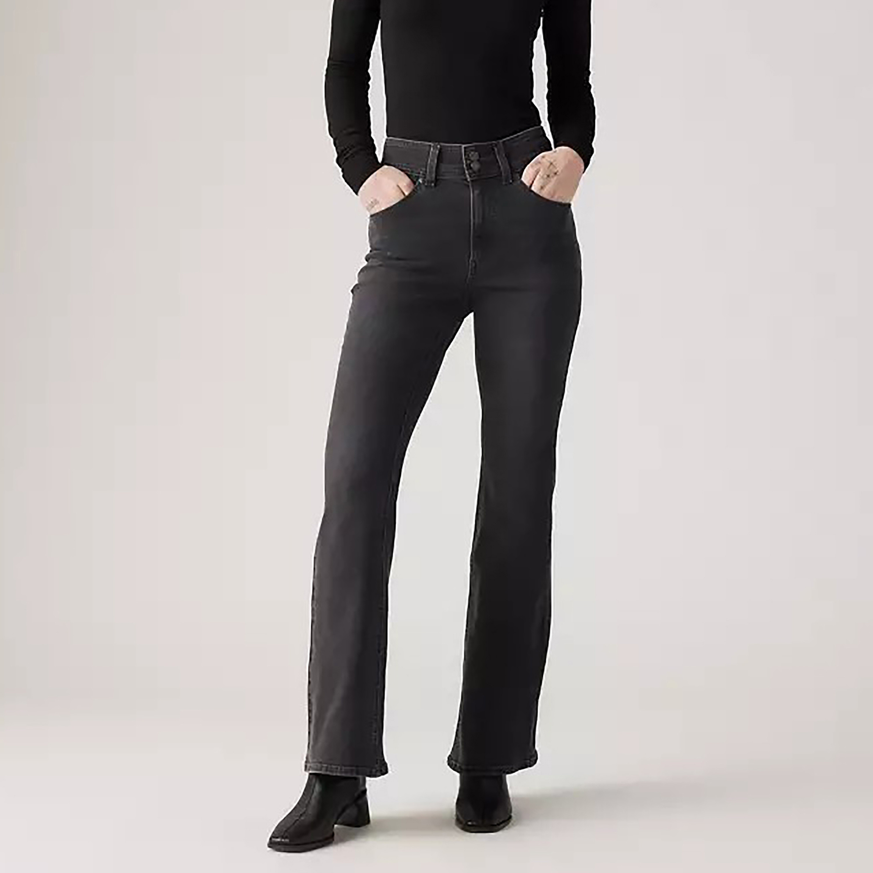 جينز نسائي من Levi's Bootcut مناسب باللون الأسود بخمسة جيوب-women-clothing-bottoms-jeans-image-1