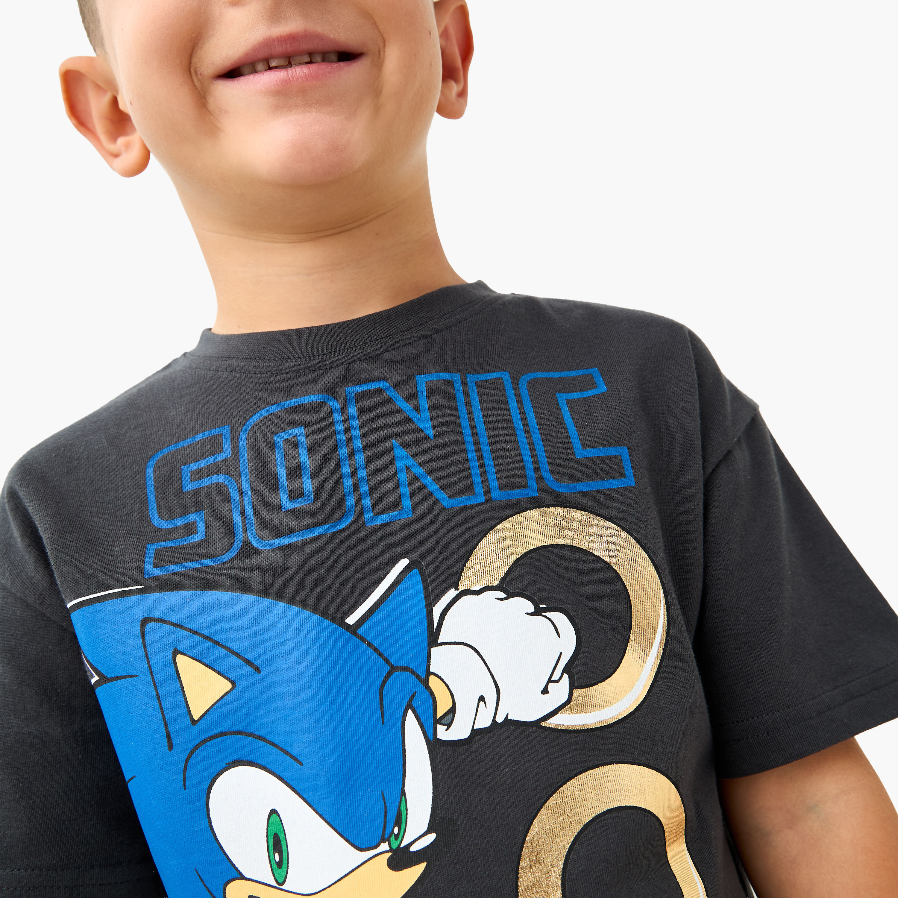 Sonic the Hedgehog Graphic Print T-shirt with Short Sleeves-boys-clothing-tshirtsandpolos-image-4
