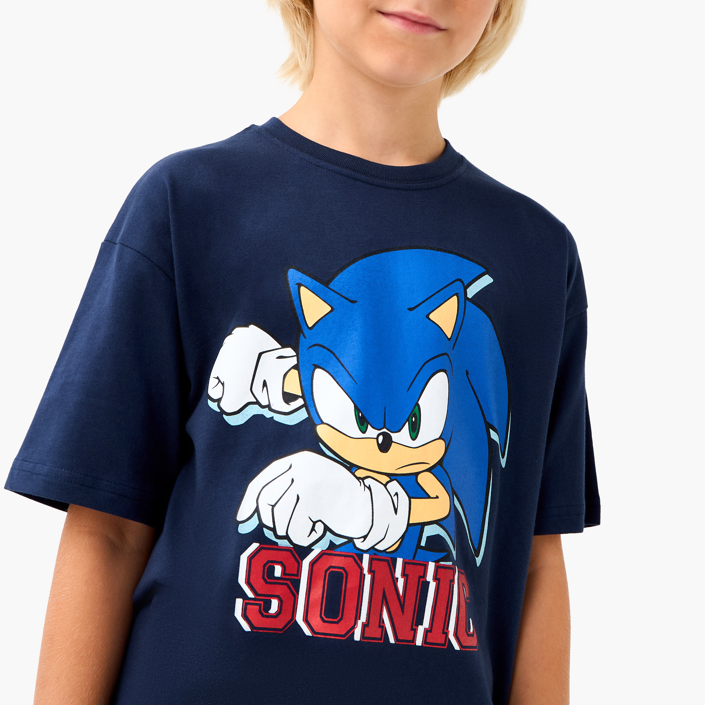 تيشيرت بياقة ضيقة وأكمام قصيرة وطبعات سونيك-boys-clothing-tshirtsandpolos-image-4