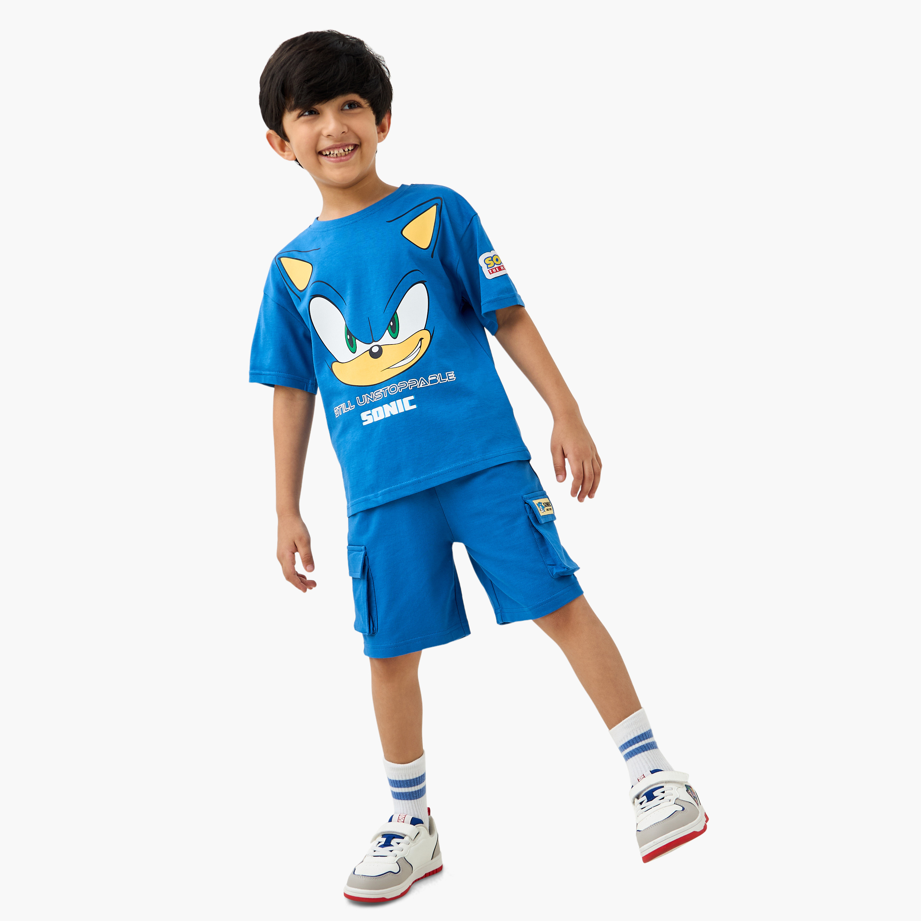 Sonic the Hedgehog Graphic Print T-shirt with Short Sleeves-boys-clothing-tshirtsandpolos-image-2