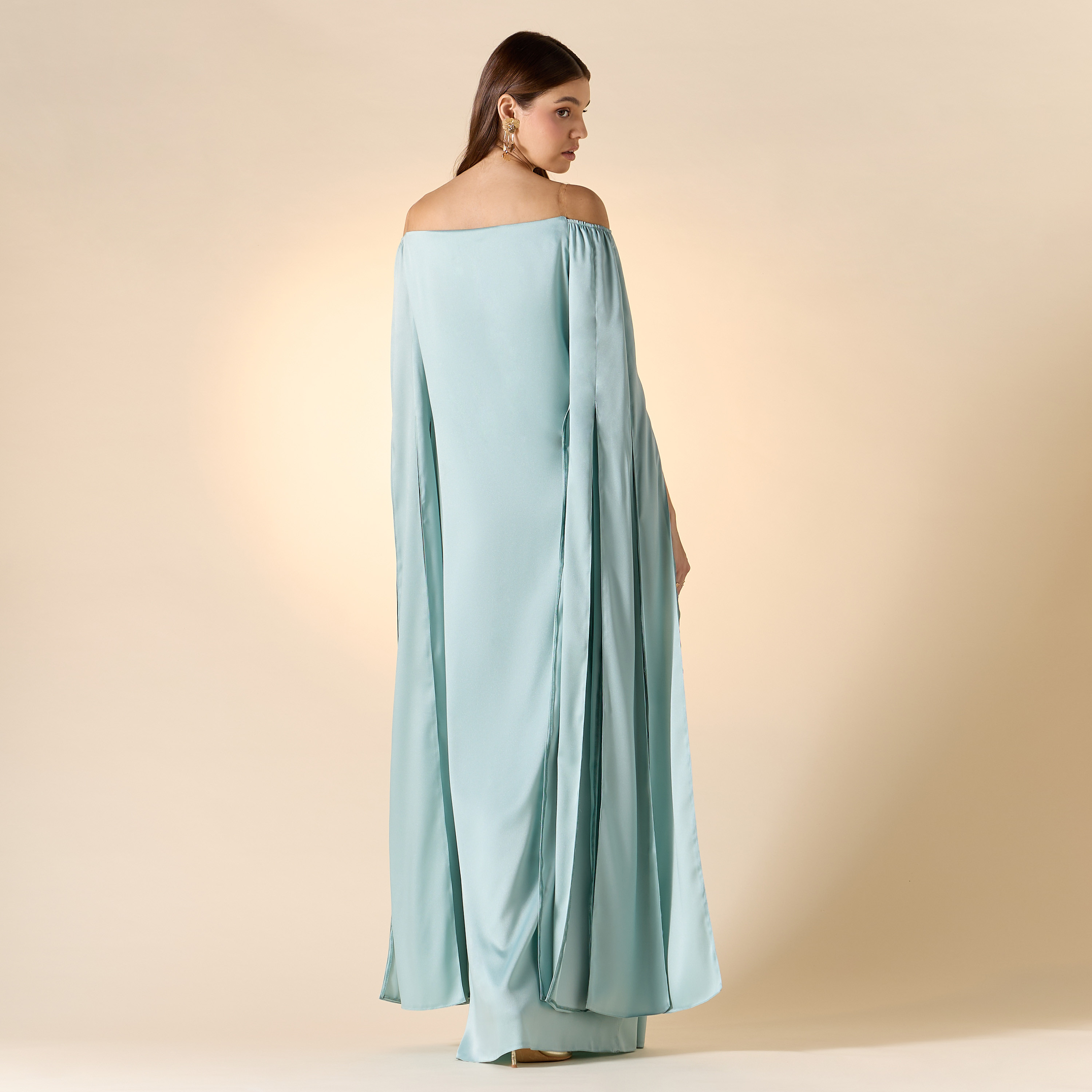 Aara Bead Embellished Off Shoulder Maxi Dress with Long Slit Sleeves-women-clothing-dresses-image-3