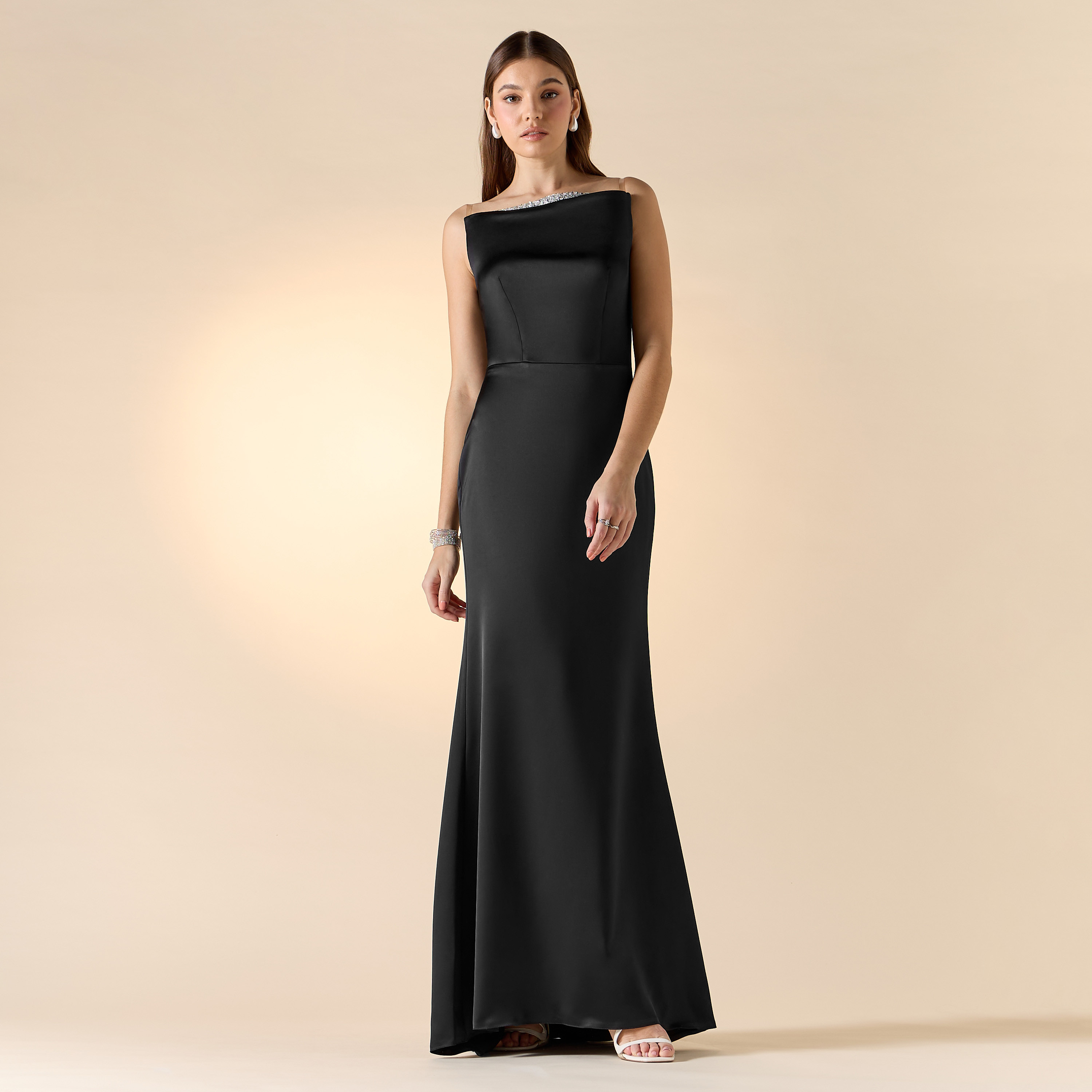 Aara Embellished Off Shoulder Maxi Dress with Zip Closure-women-clothing-dresses-image-2