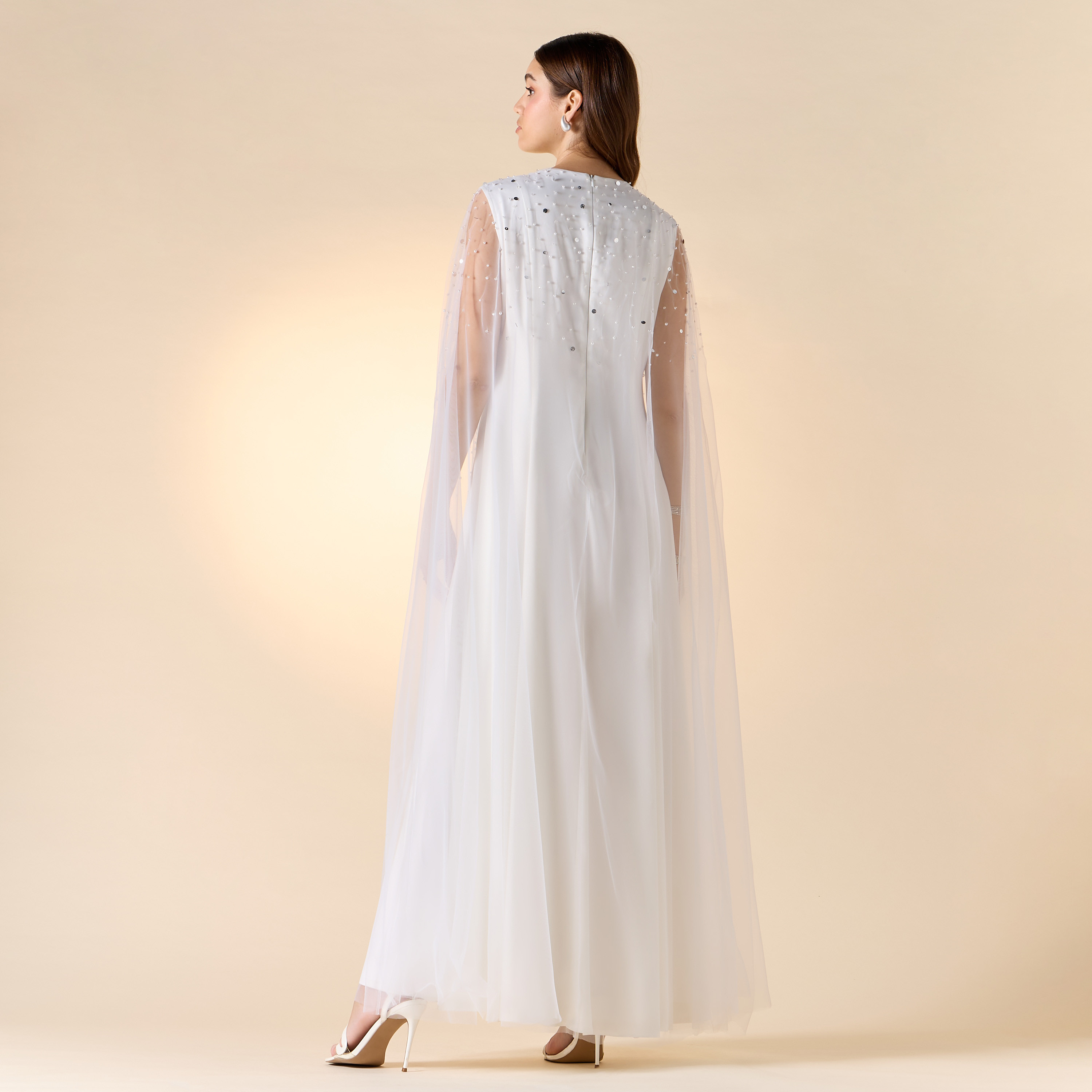 Aara Embellished Maxi Dress with Cape Overlay-women-clothing-dresses-image-3