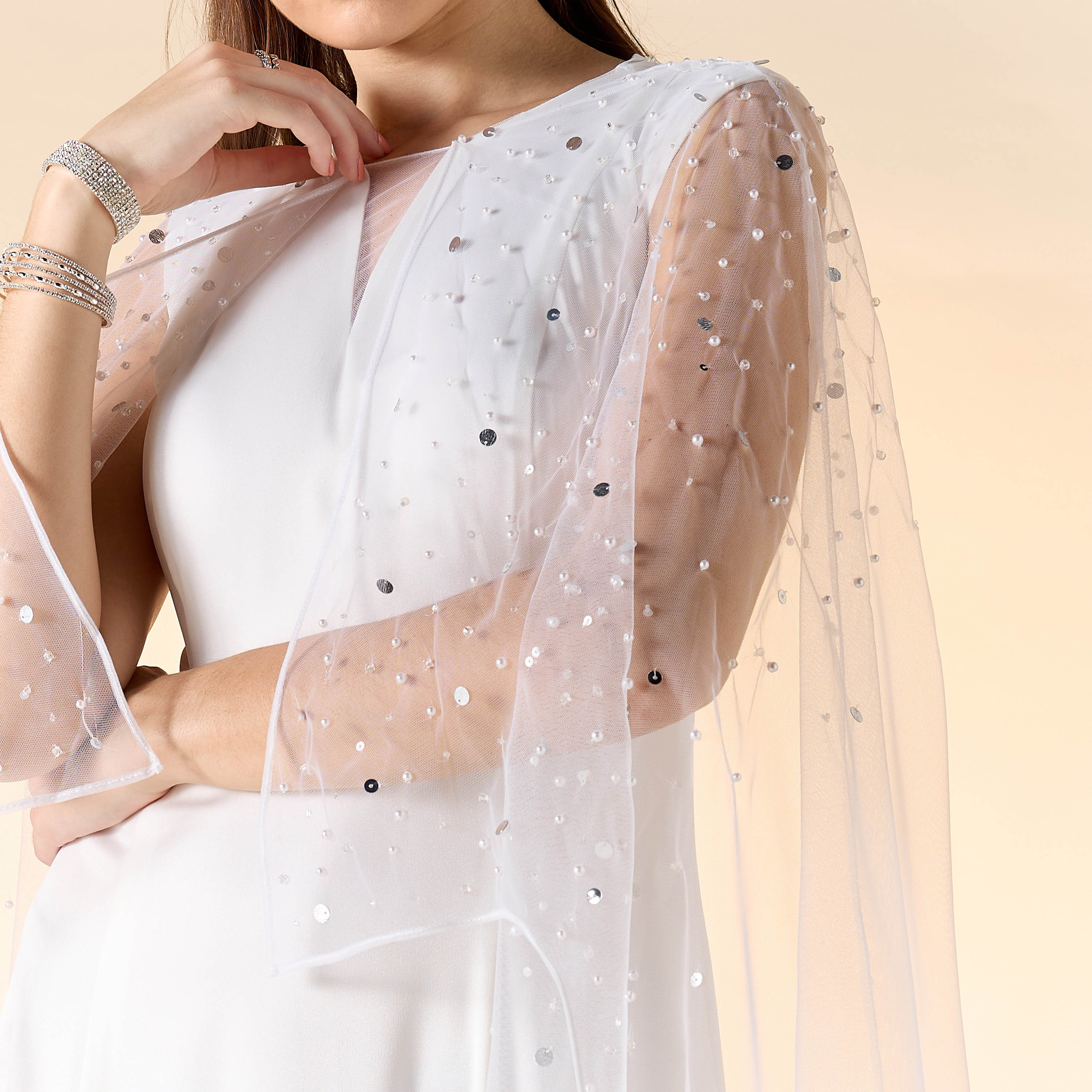 Aara Embellished Maxi Dress with Cape Overlay-women-clothing-dresses-image-5