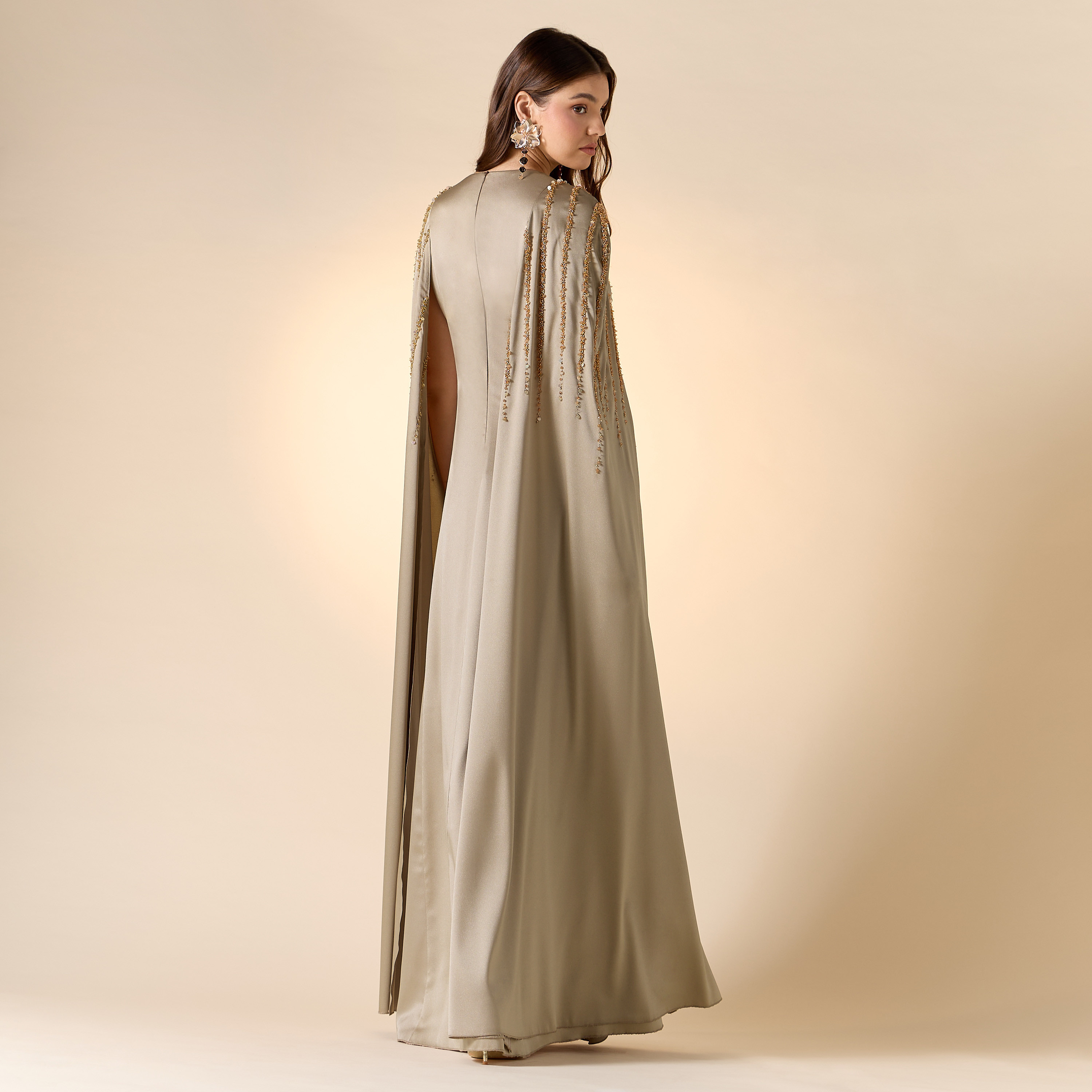 Aara Embellished Maxi Dress with Cape Sleeves-women-clothing-dresses-image-3