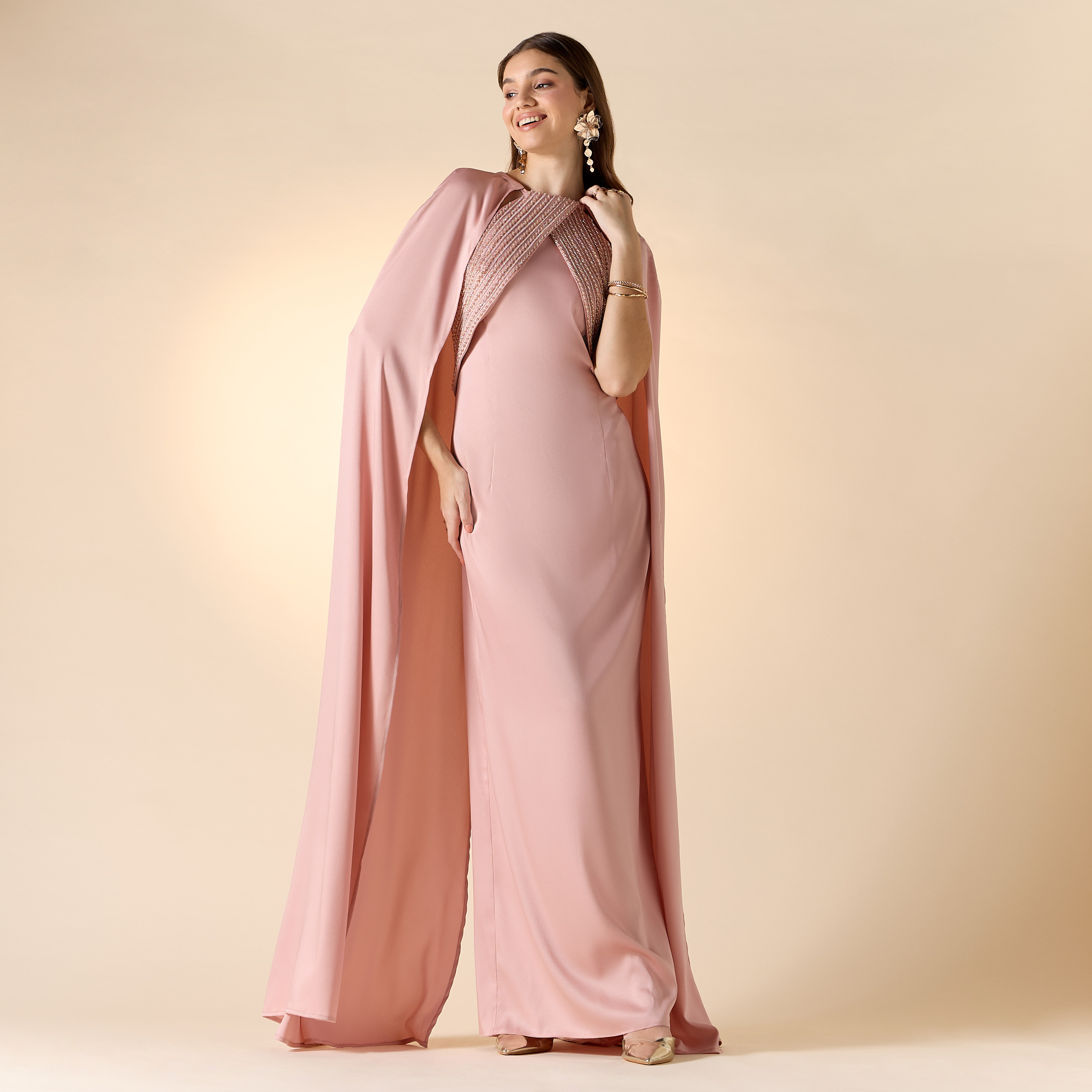 فستان ماكسي مزين مع رداء من آرا-women-clothing-dresses-image-1