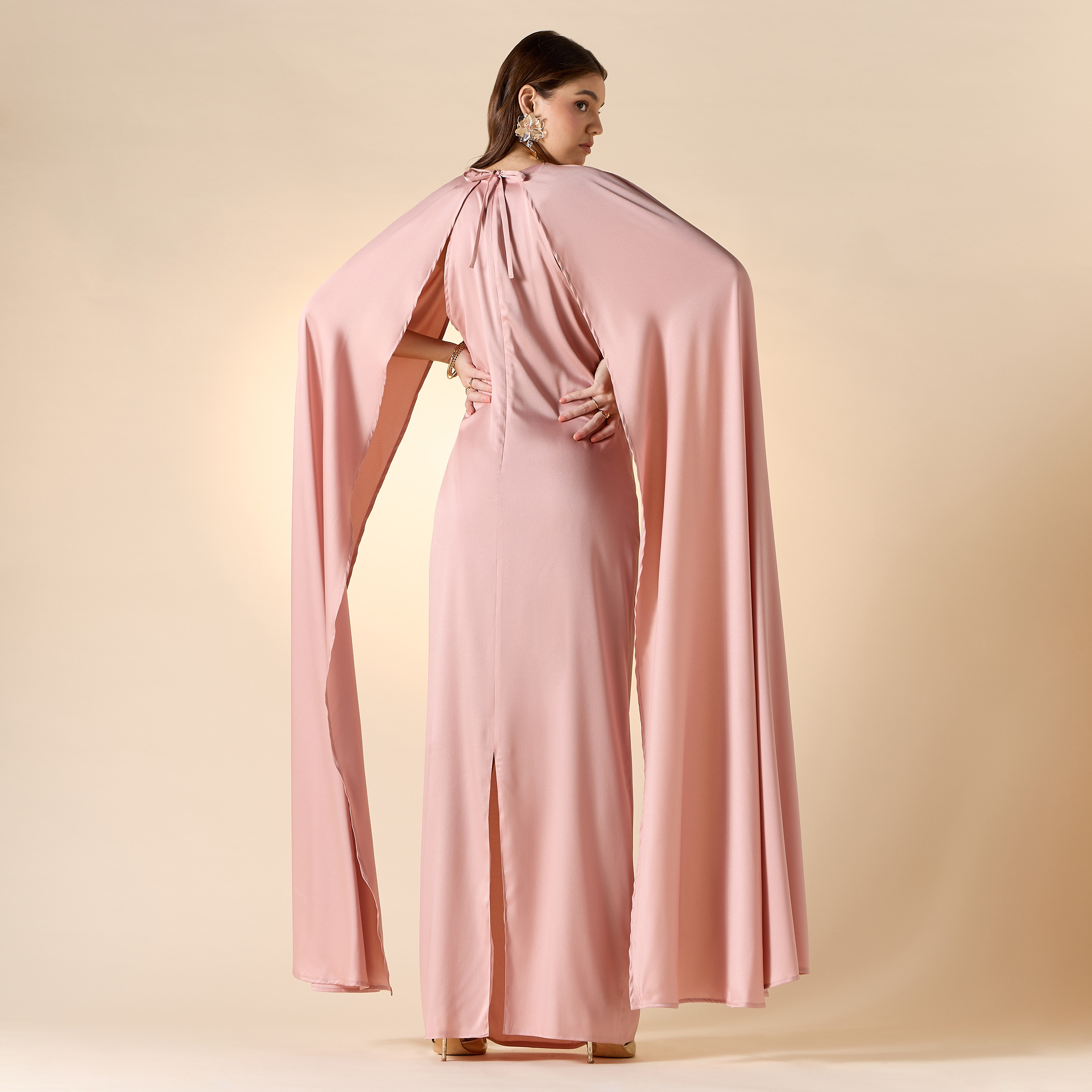 Aara Embellished Maxi Dress with Cape-women-clothing-dresses-image-3