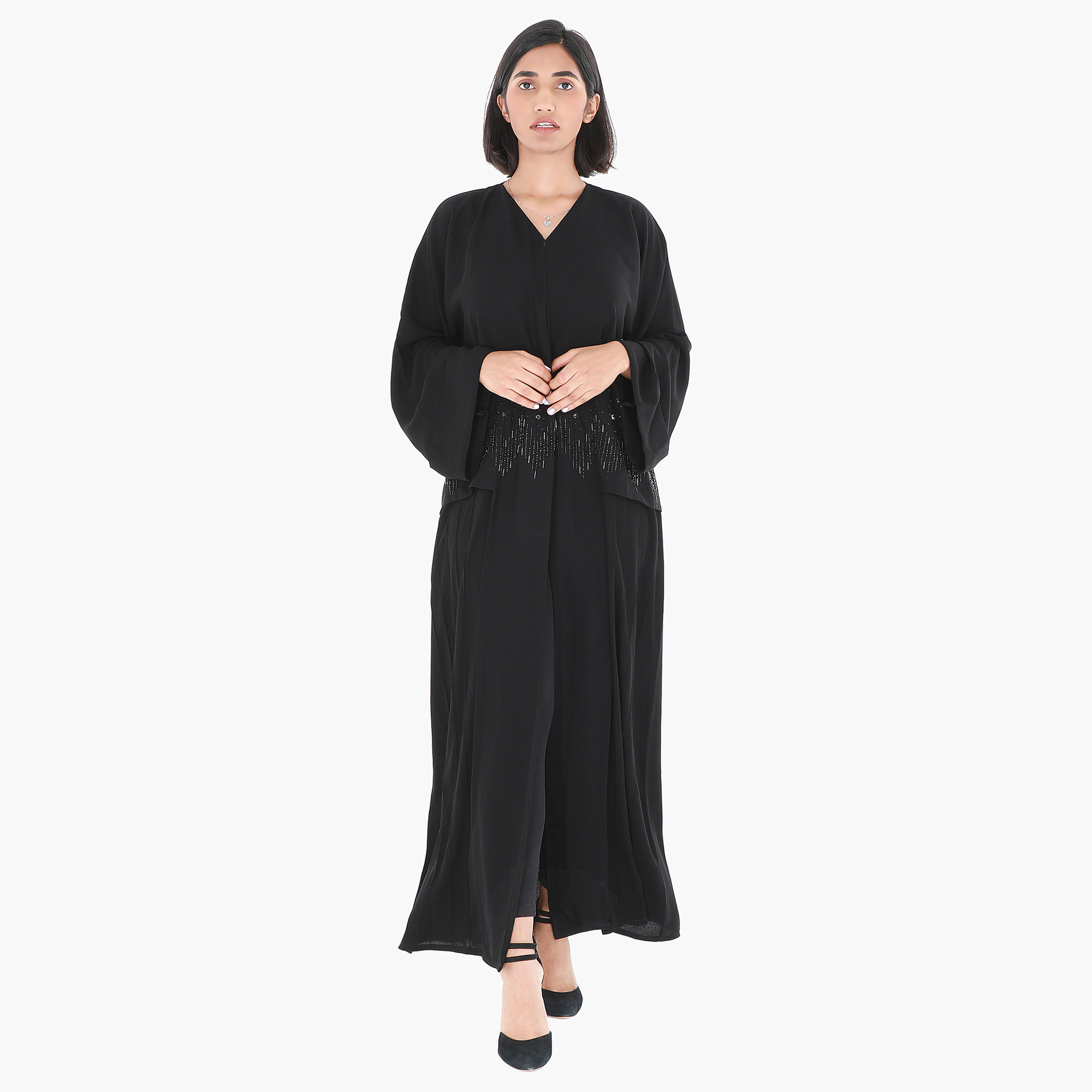 Aara Embellished Abaya with V-neck-women-arabicclothing-abayas-image-1