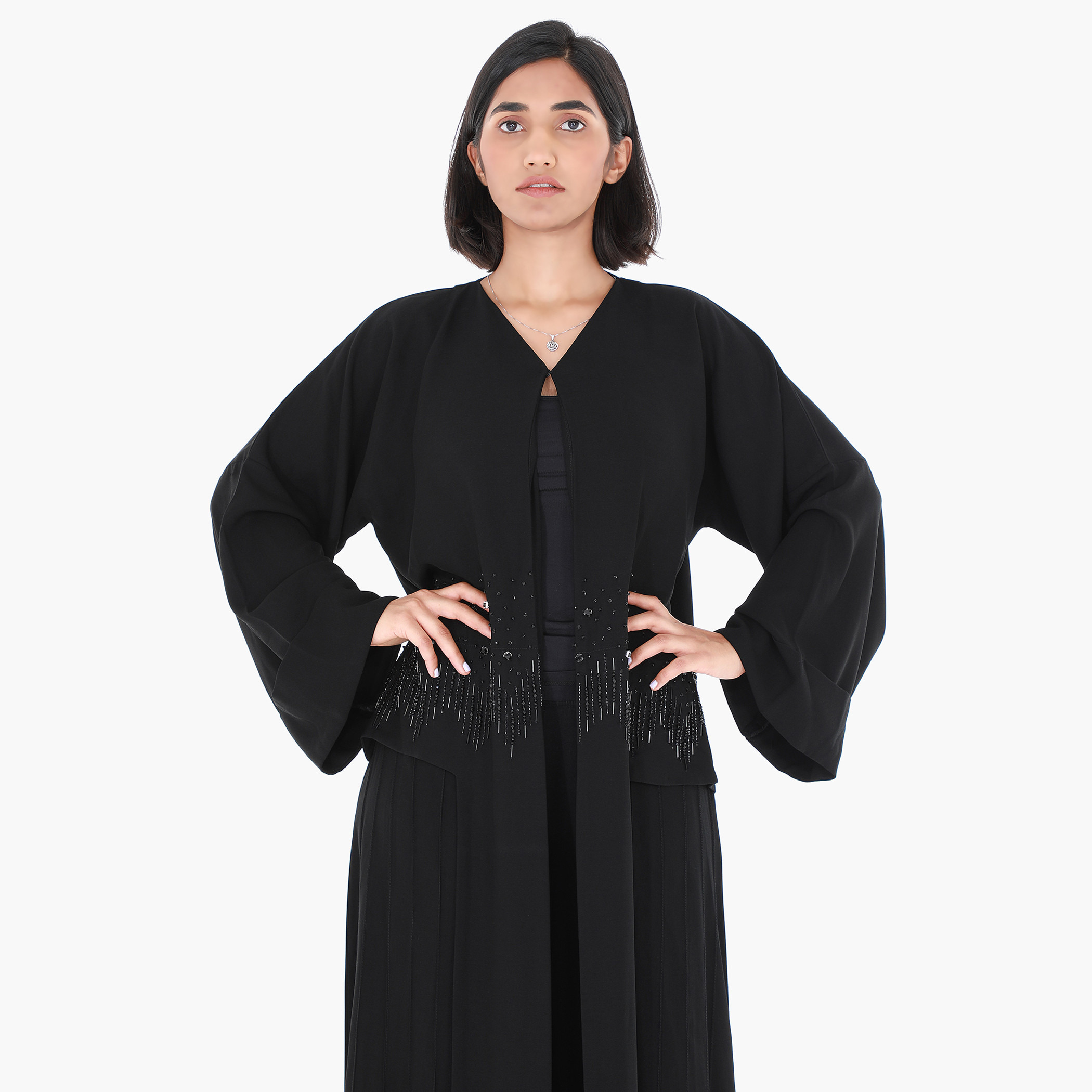 Aara Embellished Abaya with V-neck-women-arabicclothing-abayas-image-2