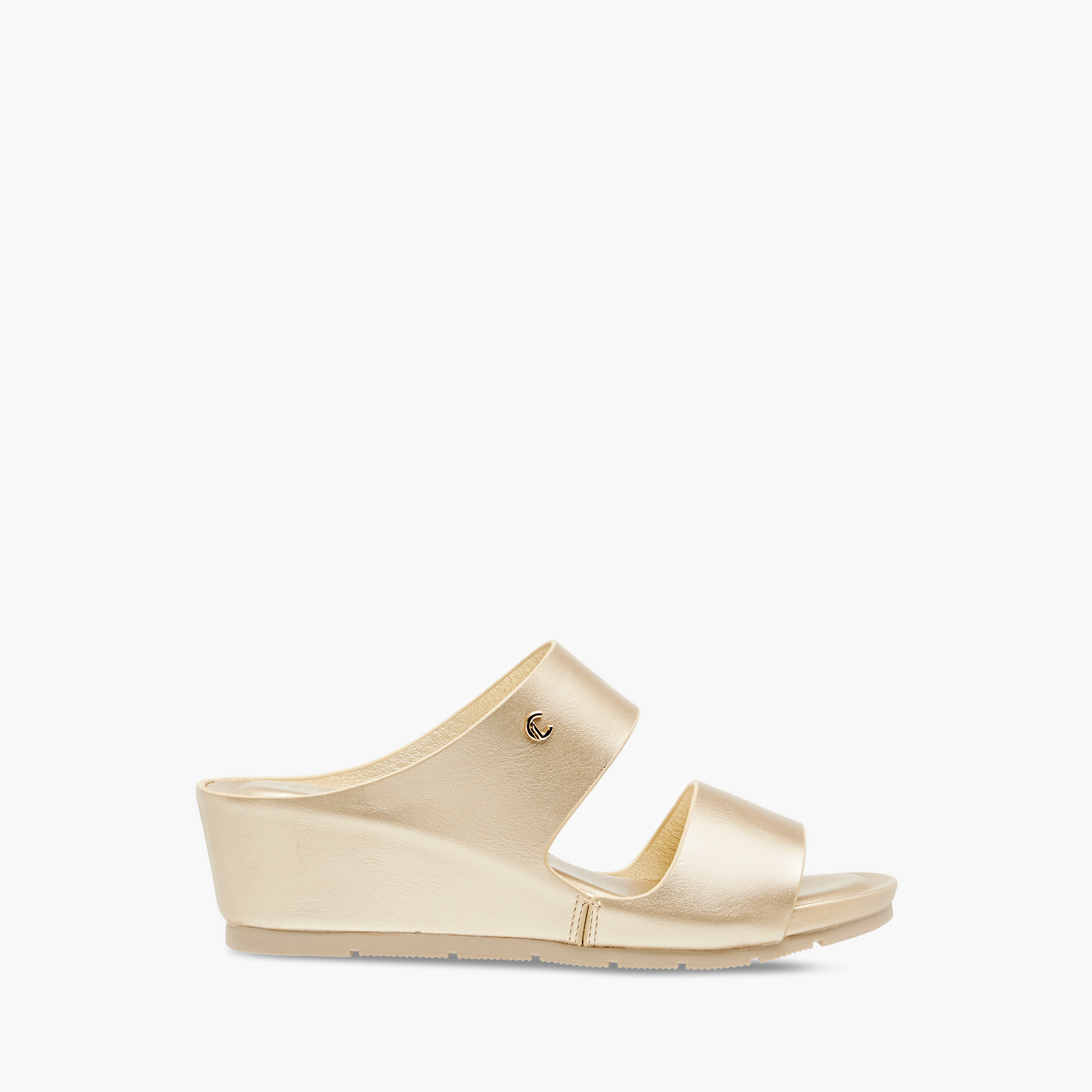 Le Confort Women's Solid Strap Wedge Slide Comfort Sandals with Slip On Closure-women-shoes-sandals-heeled-image-3