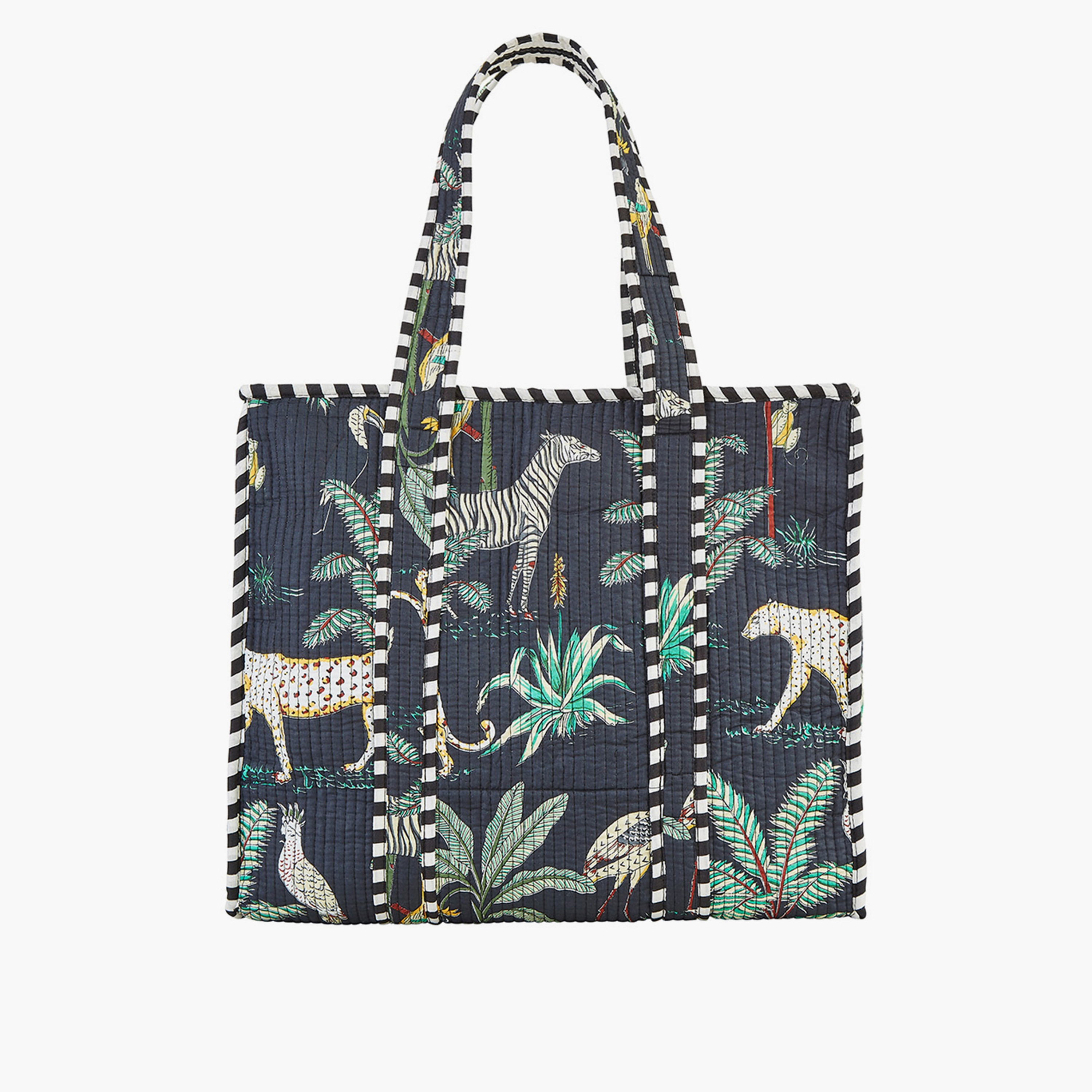 حقيبة كتف نسائية مبطنة بطبعة حيوانات باللون الأسود مع جيب جانبي من يامي-women-bagsandwallets-handbags-image-1
