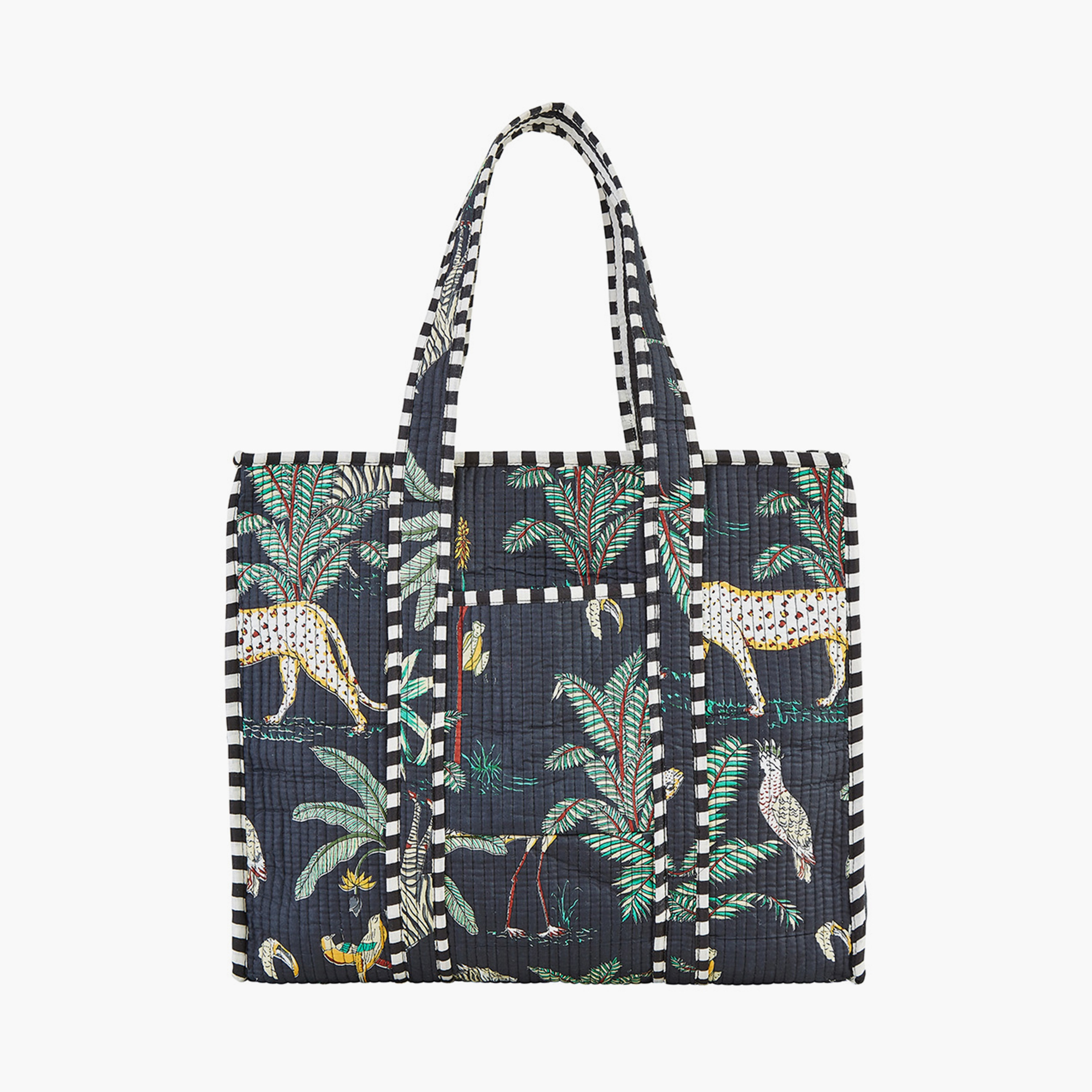 حقيبة كتف نسائية مبطنة بطبعة حيوانات باللون الأسود مع جيب جانبي من يامي-women-bagsandwallets-handbags-image-2