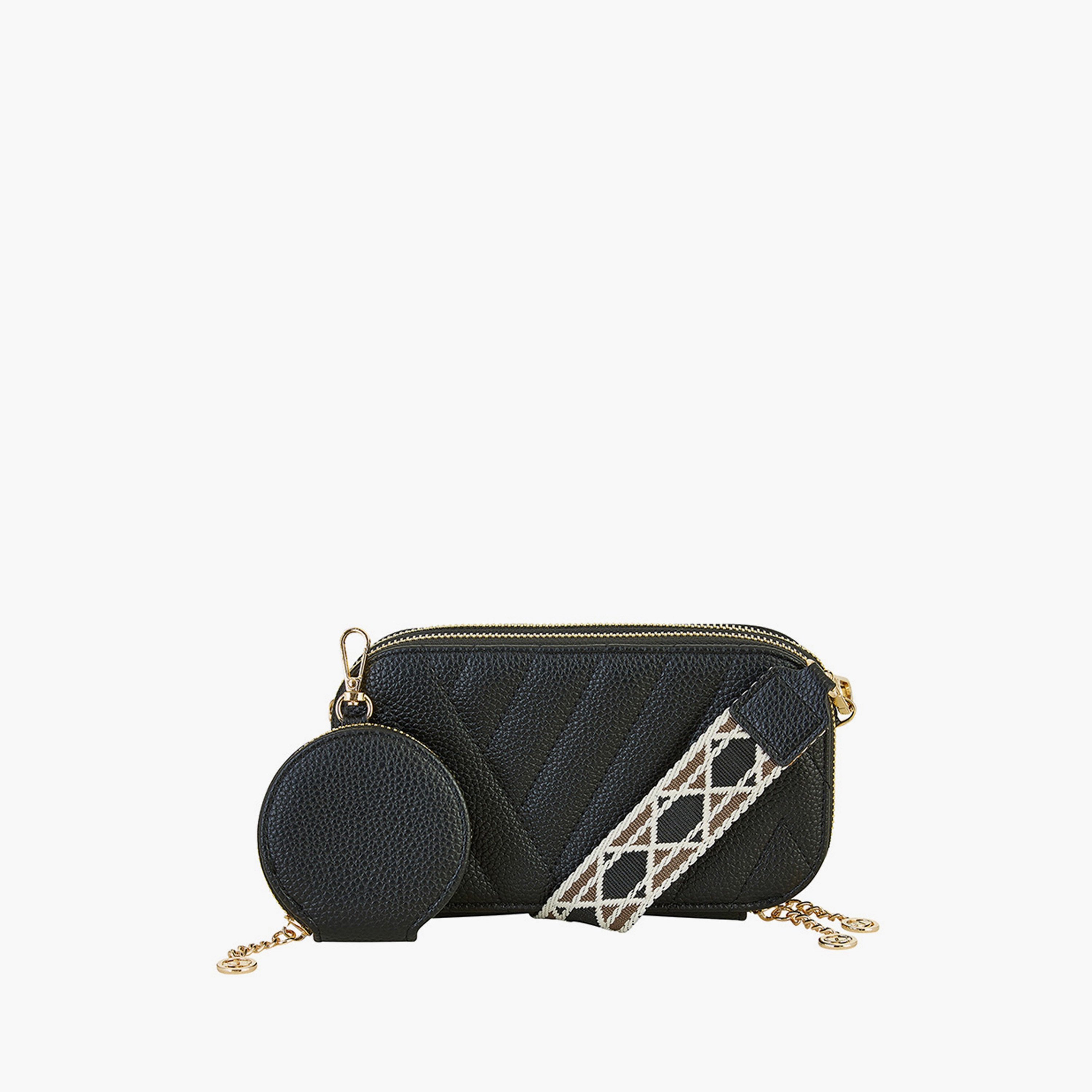 حقيبة كروس بودي نسائية مبطنة باللون الأسود وحقيبة واحدة بحزام قابل للفصل من يامي-women-bagsandwallets-handbags-image-1
