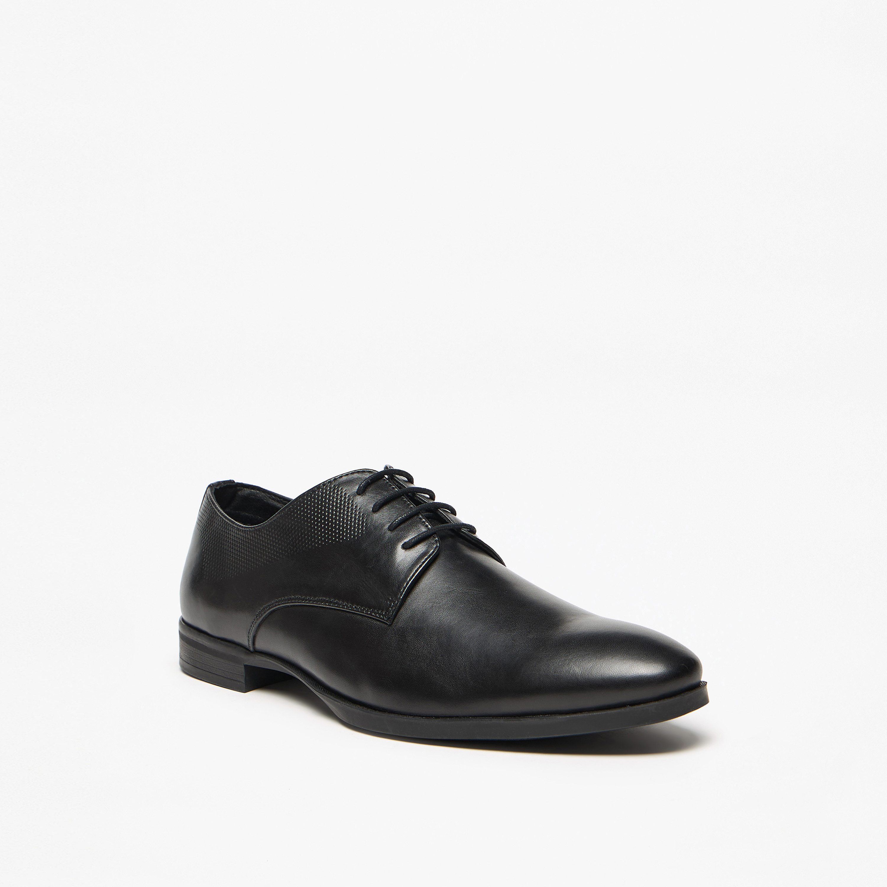 Solid Derby Shoes with Lace-Up Closure-men-shoes-formalshoes-image-1