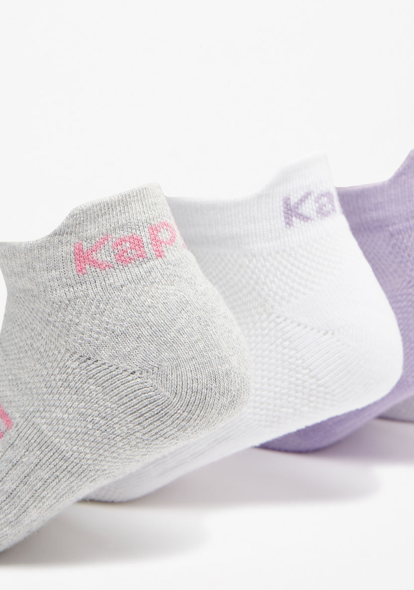 Kappa Logo Print Ankle Length Sports Socks - Set of 5-Girl%27s Socks & Tights-image-1