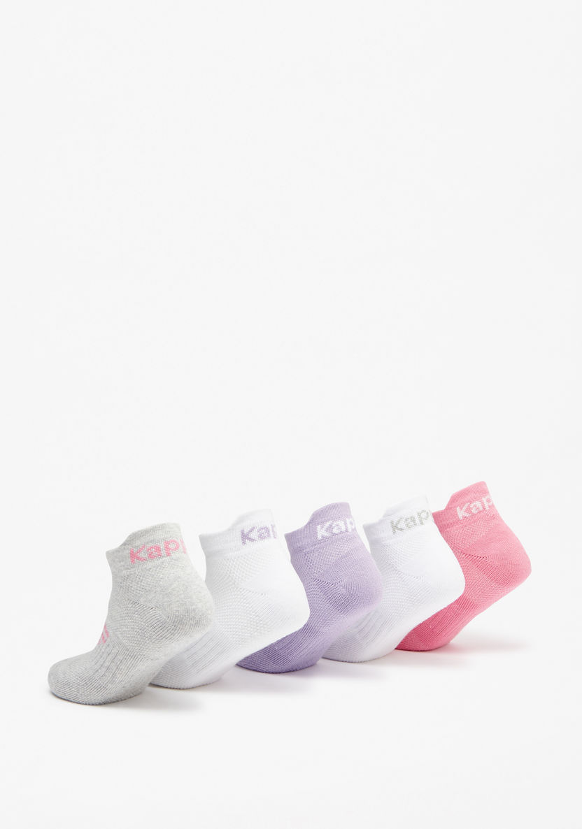 Kappa Logo Print Ankle Length Sports Socks - Set of 5-Girl%27s Socks & Tights-image-2