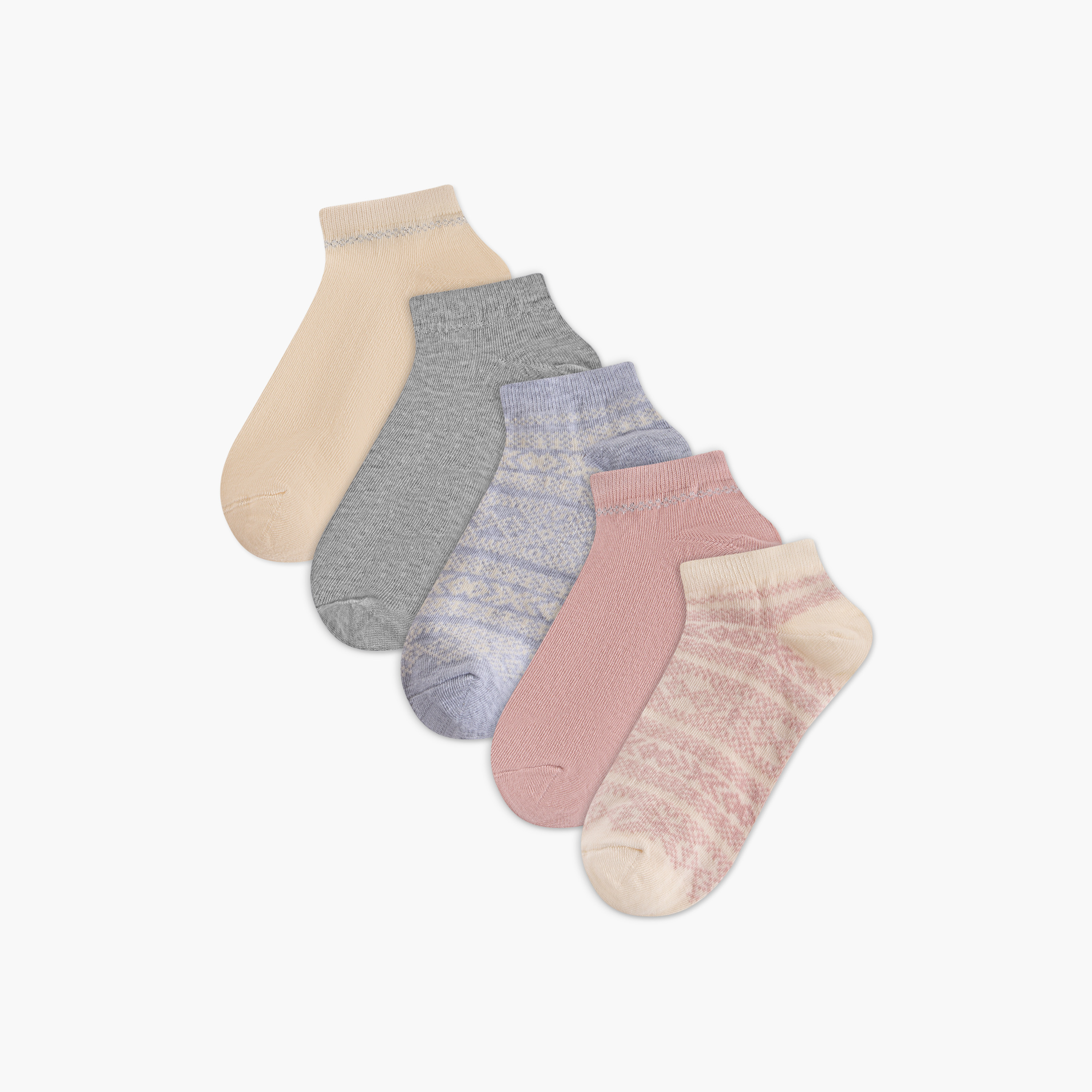 طقم جوارب 5 أزواج متنوعة غير وبرية بطول الكاحل من سيليست-women-socksandstockings-image-1