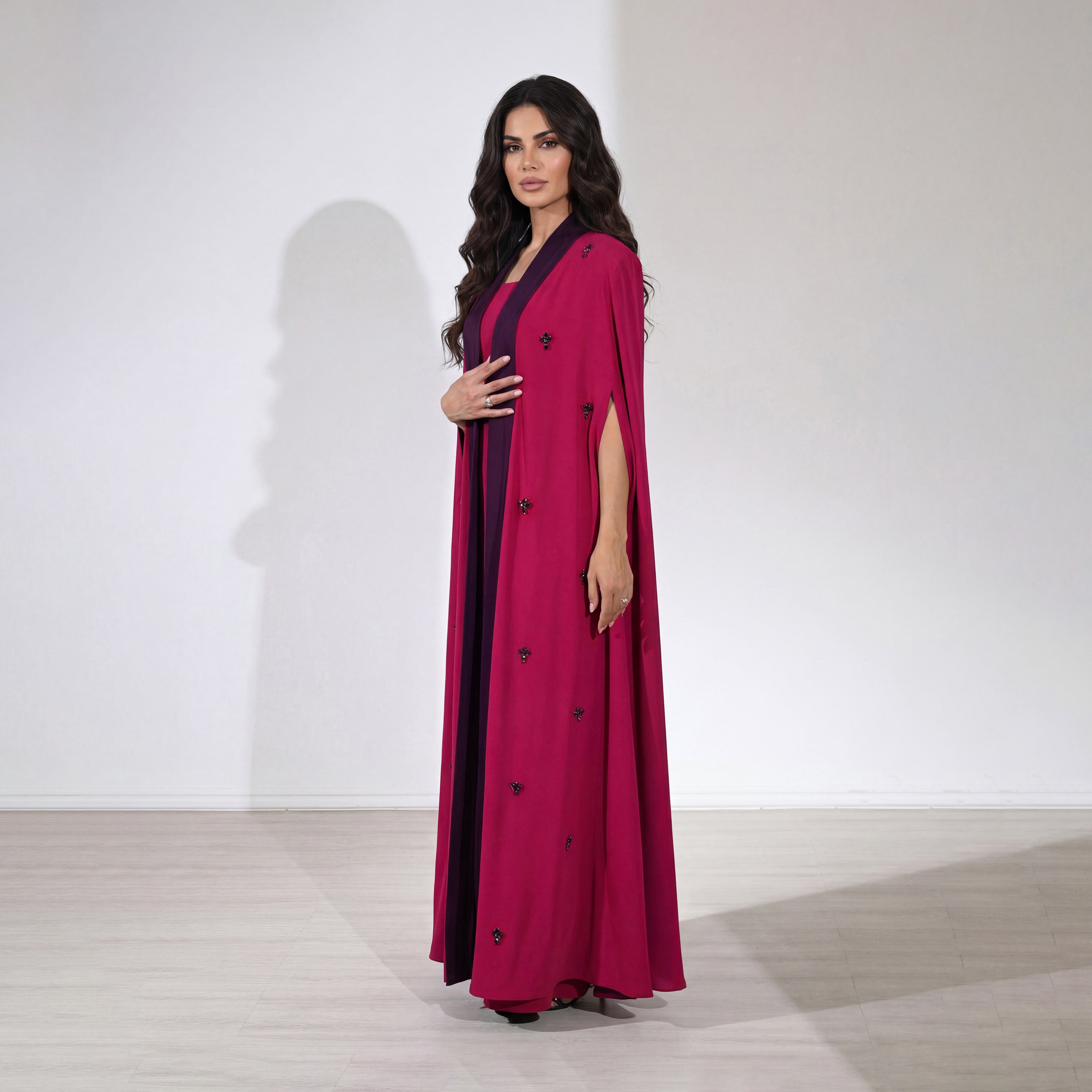 Akadia 2-Piece Crystal Work Crepe Cape Overlay Sleeves Evening Women's Maxi Dress-women-clothing-dresses-image-3