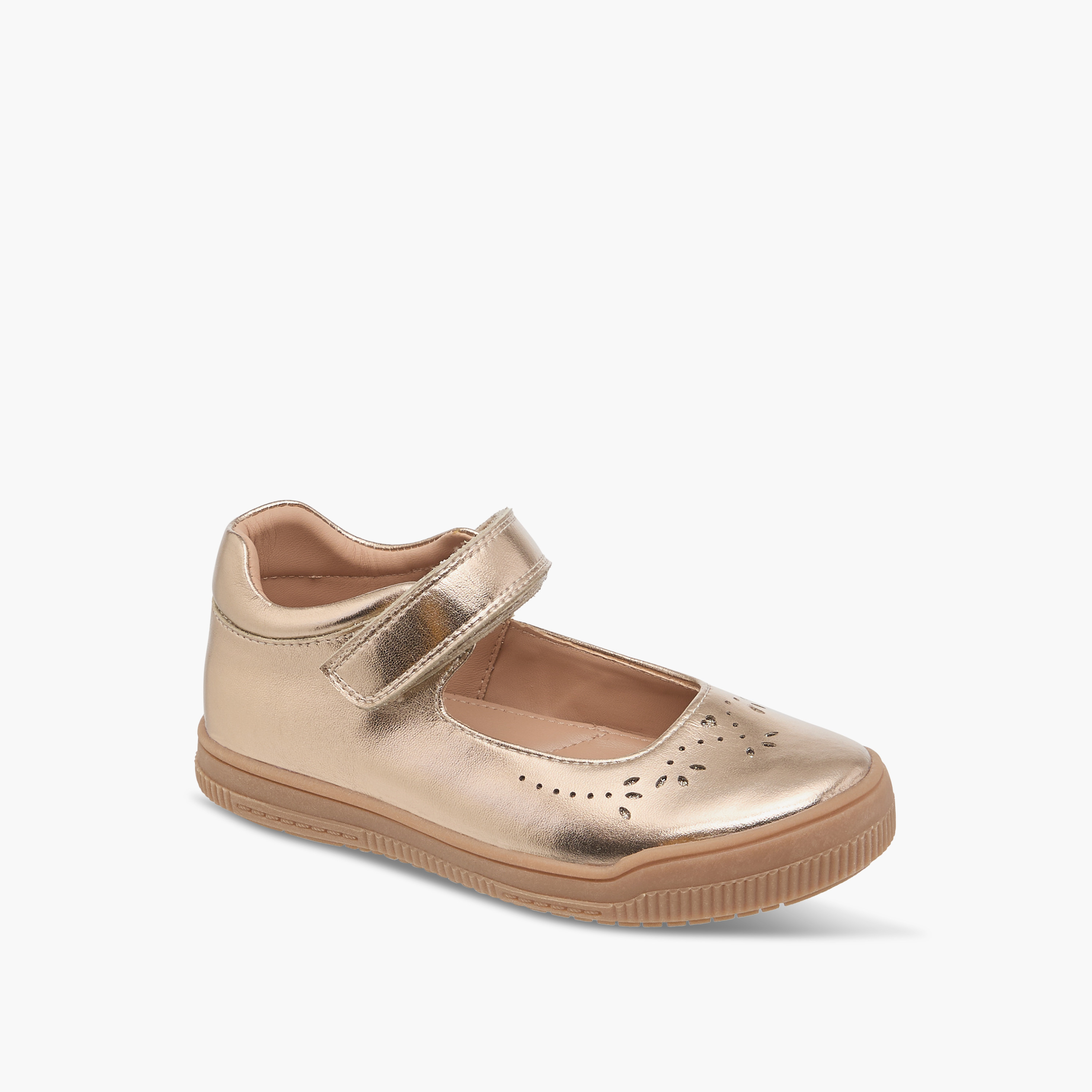 Juniors Cutwork Detail Mary Jane Shoes with Hook and Loop Closure-girls-shoes-maryjanes-image-2